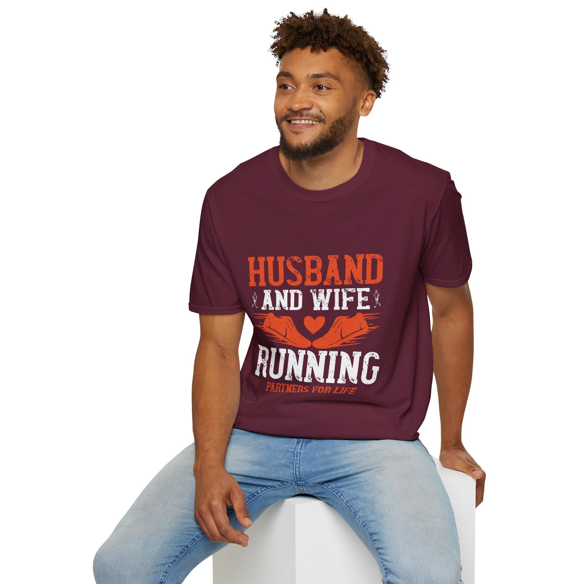 Couples Running T-Shirt, Husband and Wife Matching Tees