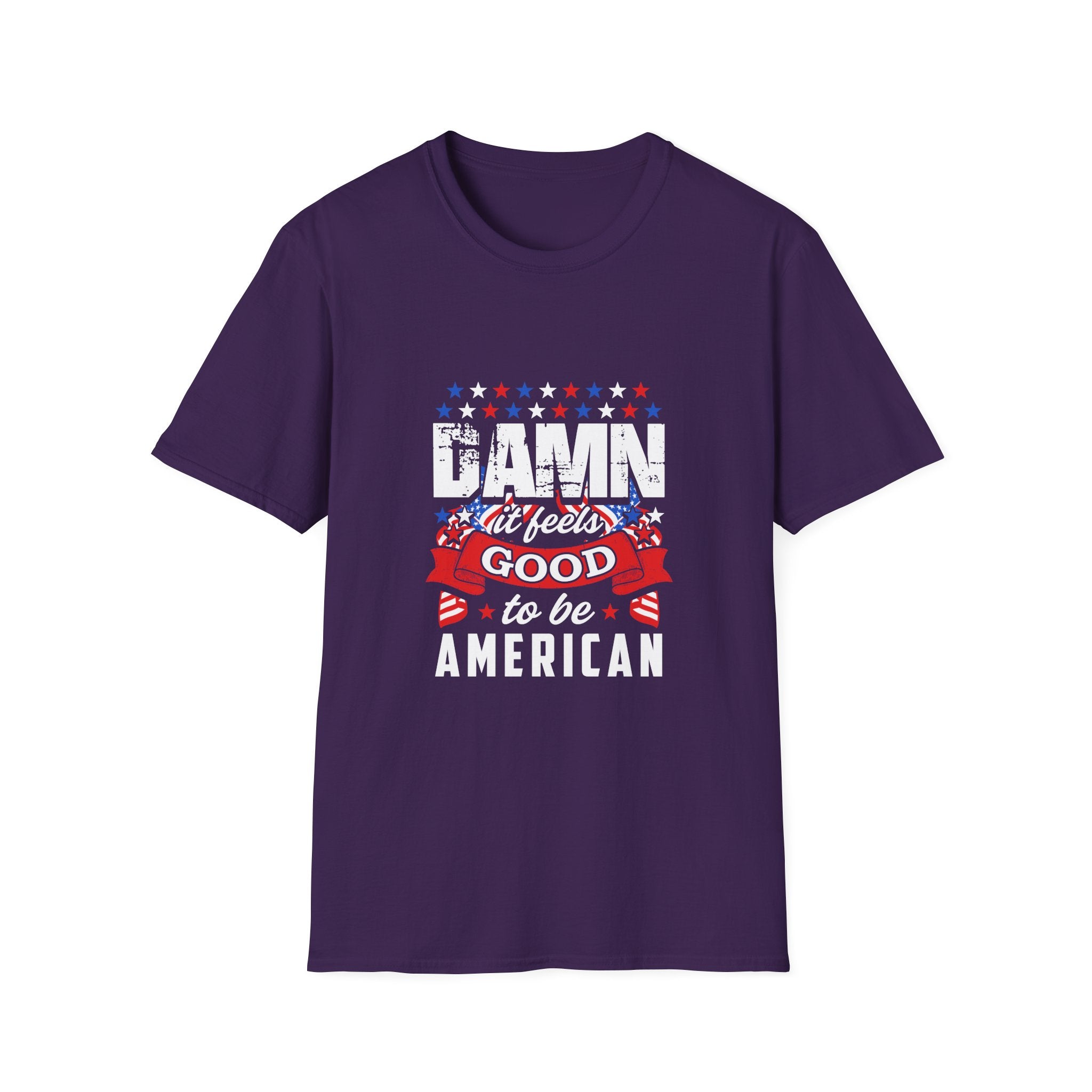 Unisex Patriotic T-Shirt: "Damn It Feels Good to Be American" - Perfect for Independence Day, BBQs, Casual Outings, Gifts, and Celebrations