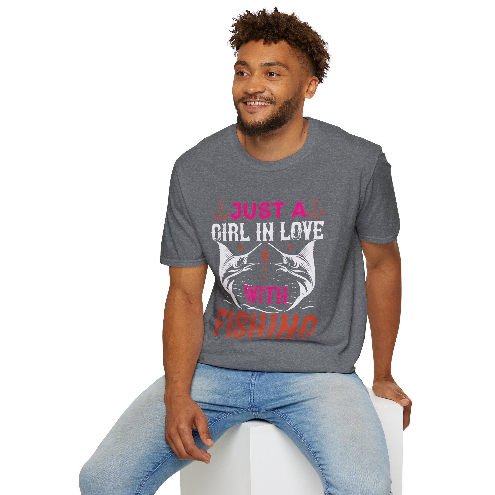 Fishing Lover T-Shirt for Women | Just a Girl in Love With Fishing, Gifts for Fisherwomen, Fishing Apparel, Outdoor Clothing, Birthday Gift