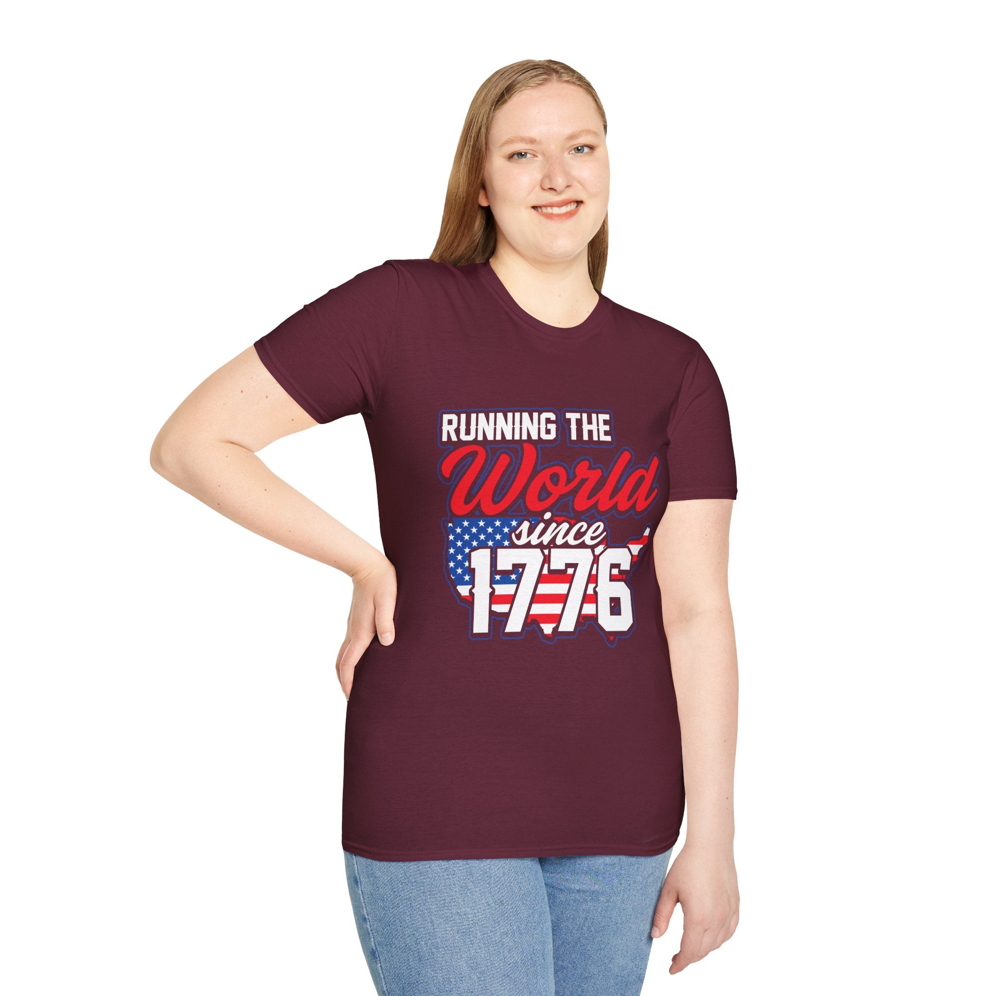 Patriotic Running T-Shirt: Celebrate Freedom, 4th of July, Sports Events, Unisex Tee, Gift for Fitness Lovers, Casual Wear