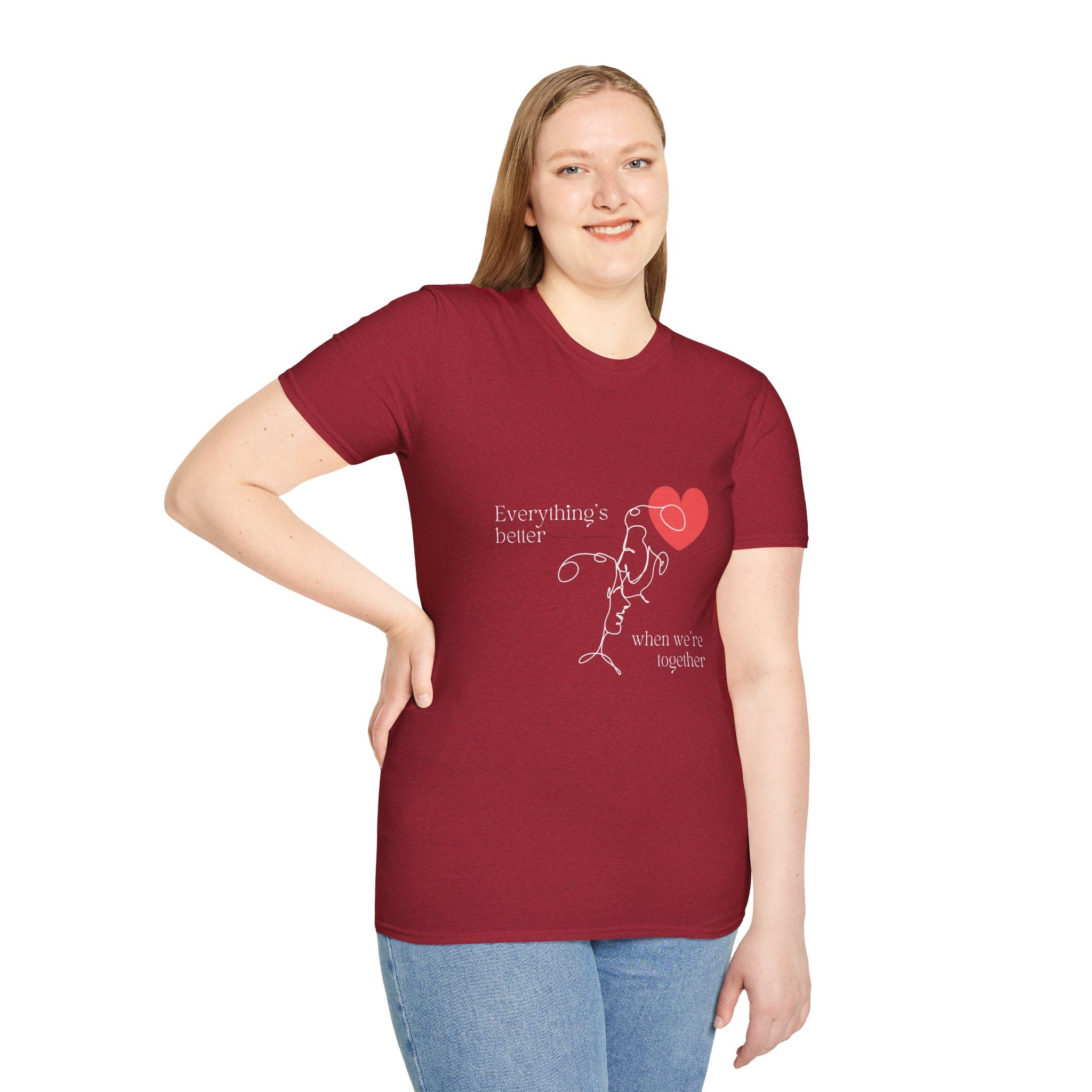 Cute Love Illustration T-Shirt, Funny Couple Shirt, Gift for Her, Romantic