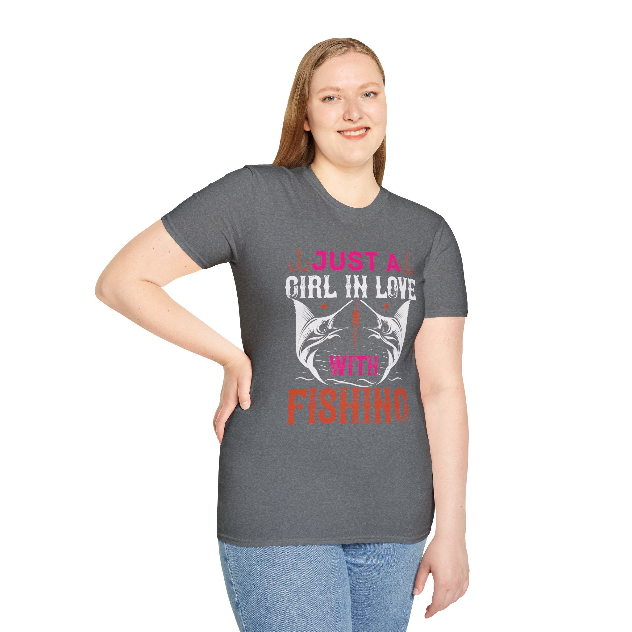 Fishing Lover T-Shirt for Women | Just a Girl in Love With Fishing, Gifts for Fisherwomen, Fishing Apparel, Outdoor Clothing, Birthday Gift