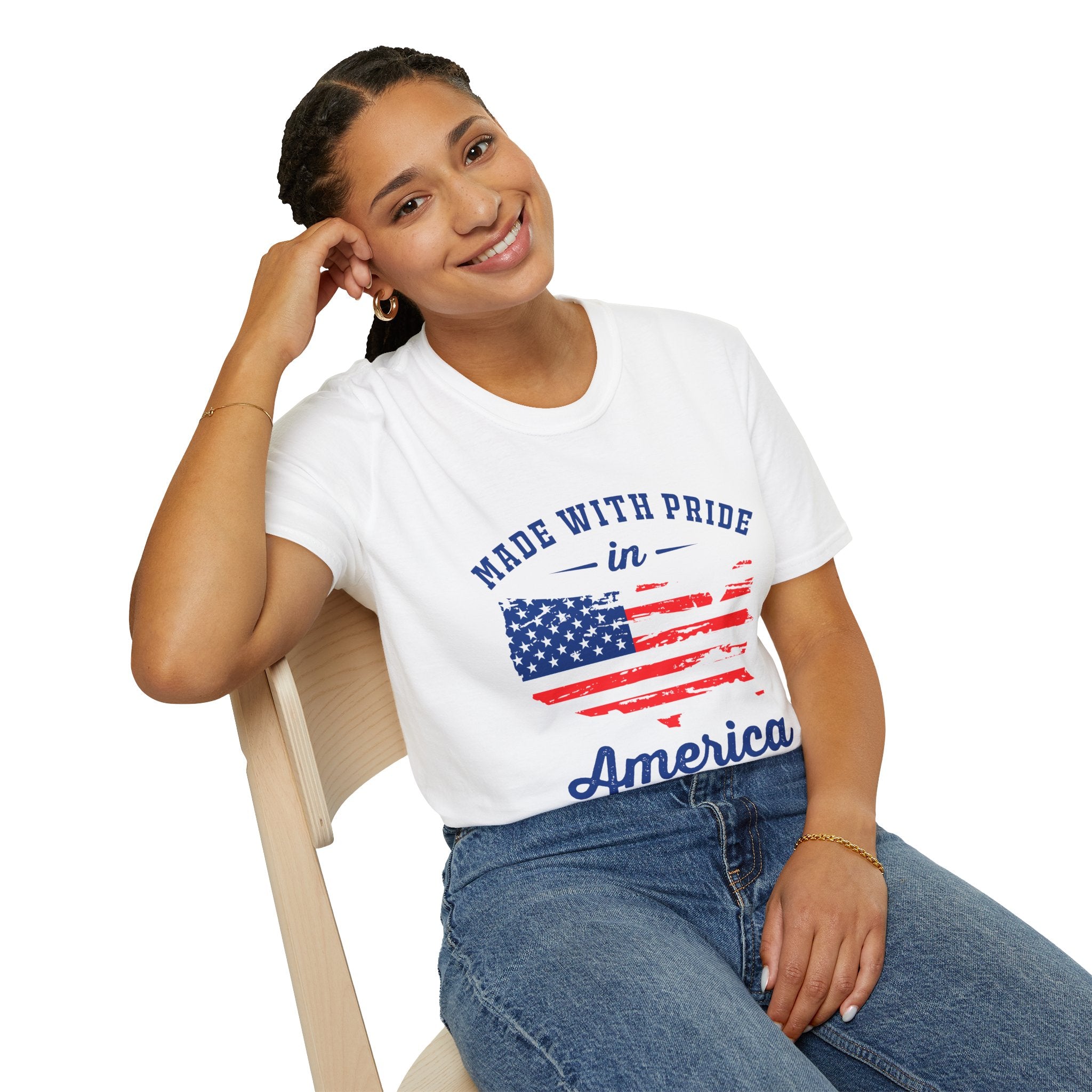 Pride USA Unisex T-Shirt, American Flag Graphic Tee, Independence Day Shirt, Gift for Patriots, Casual Everyday Wear