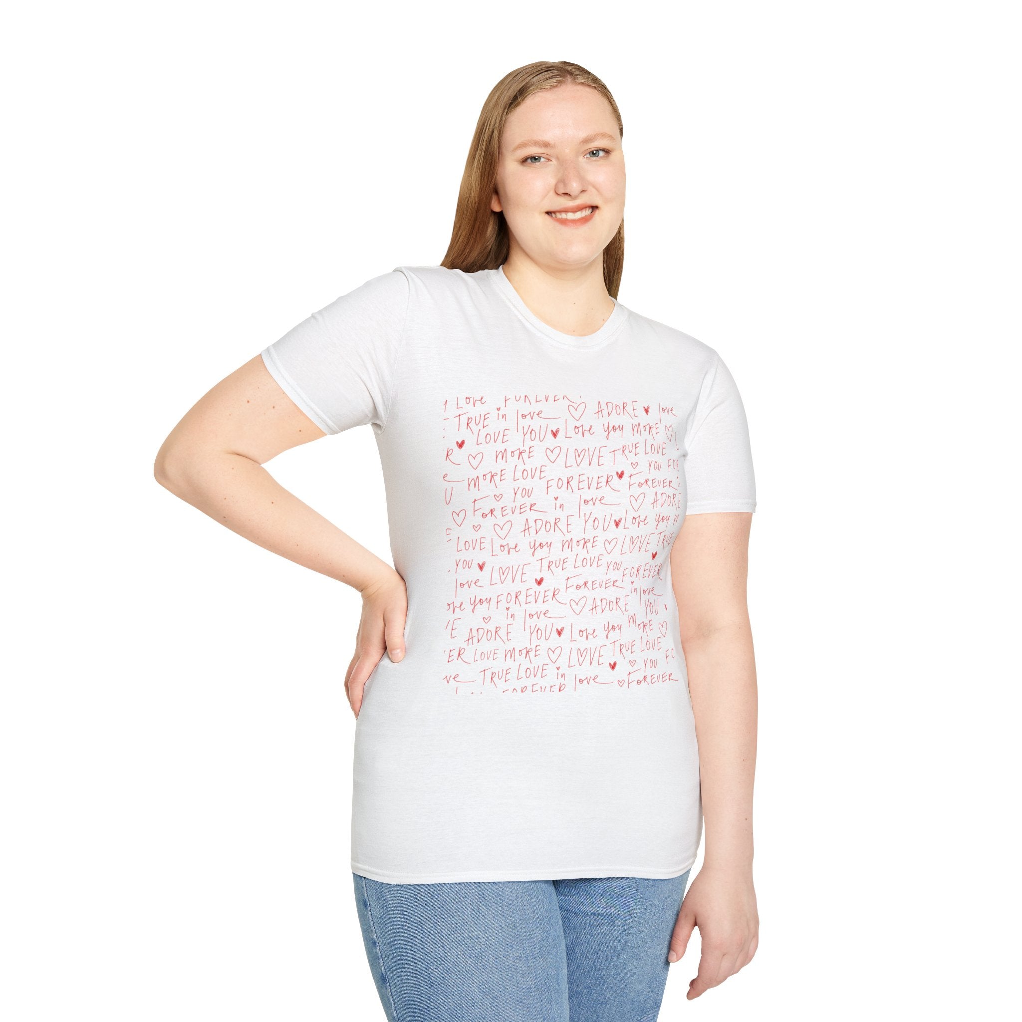 Romantic Love Note Unisex T-Shirt, Cute Casual Tee