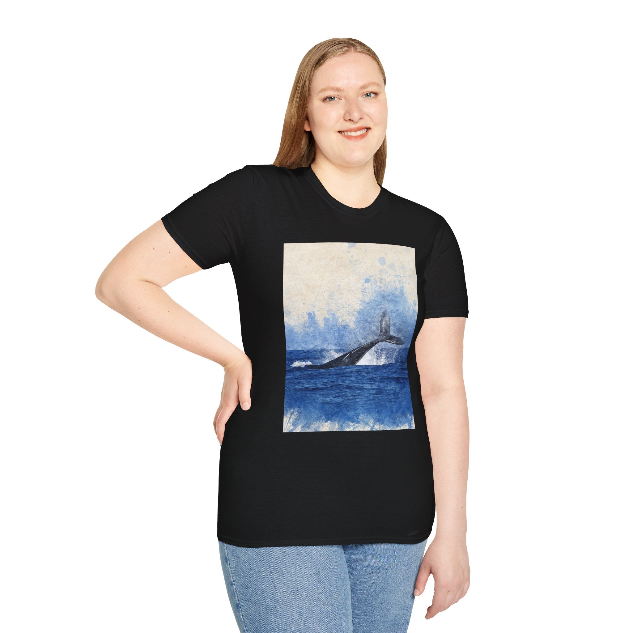 Whale Watching Unisex Softstyle T-Shirt, Ocean Lover Gift, Nature Tee