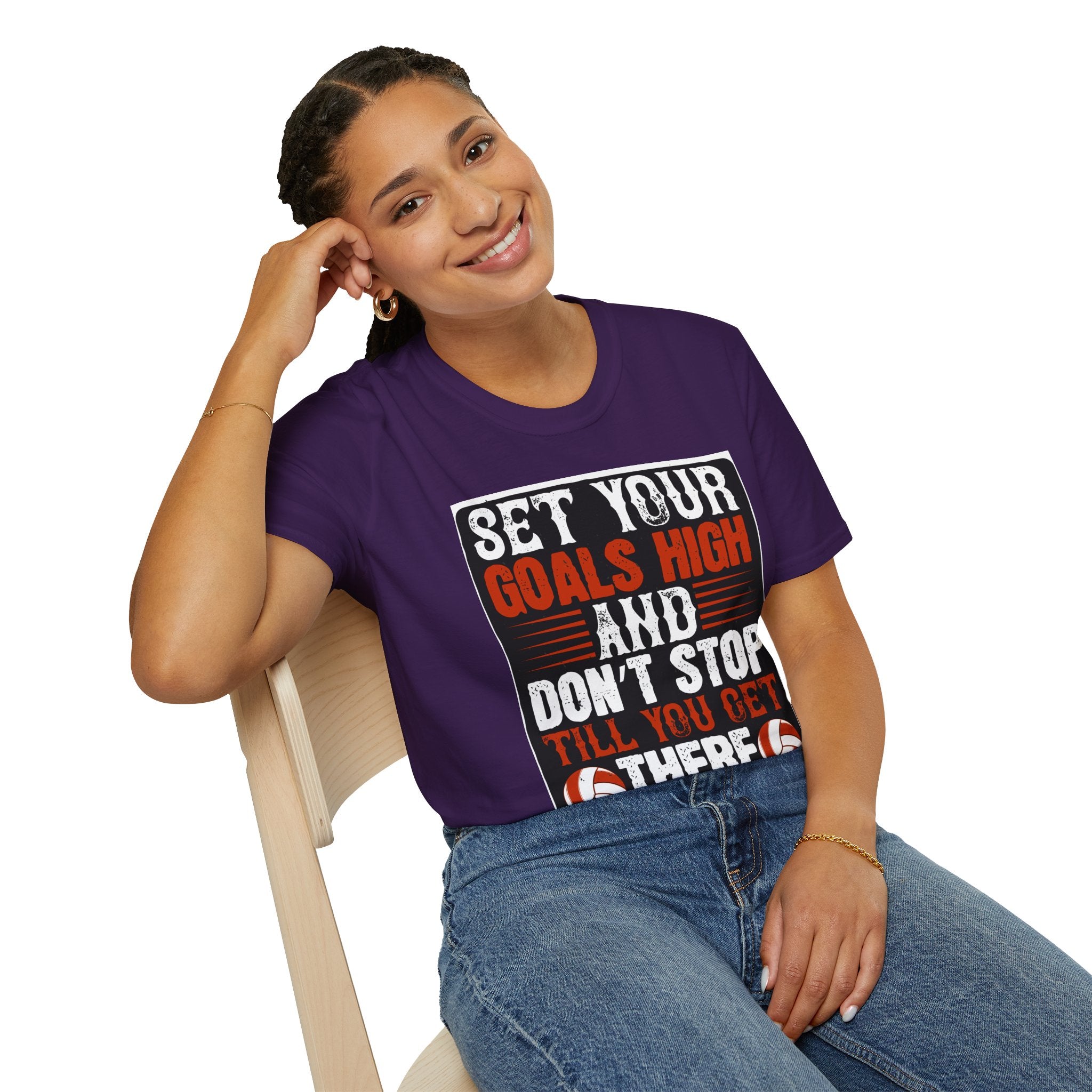 Motivational Unisex T-Shirt - "Set Your Goals High" - Inspirational Workout Tee