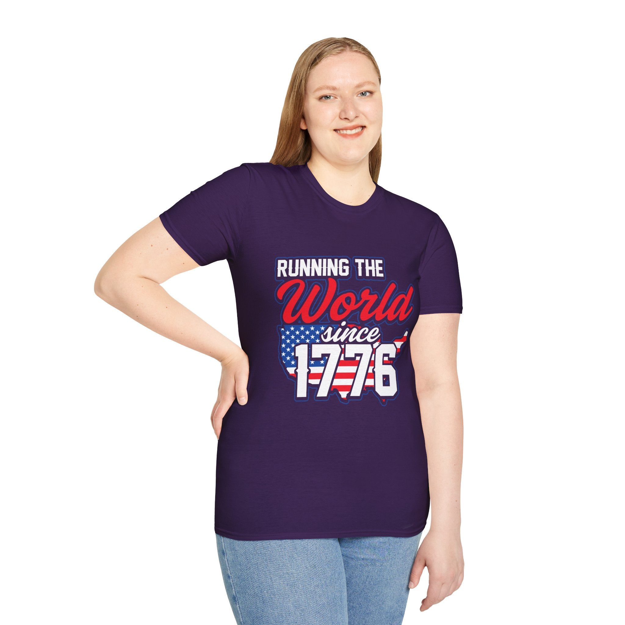 Patriotic Running T-Shirt: Celebrate Freedom, 4th of July, Sports Events, Unisex Tee, Gift for Fitness Lovers, Casual Wear