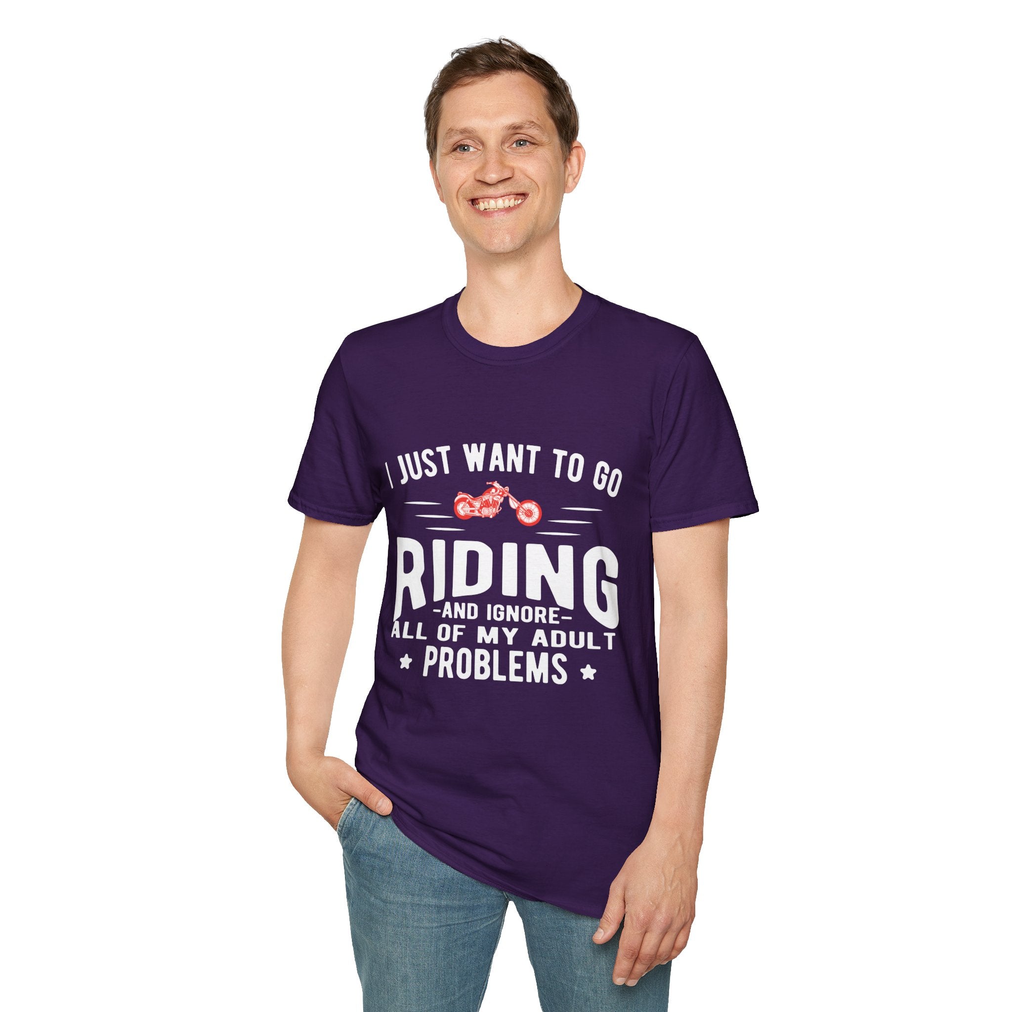 Funny Riding T-Shirt for Adults, Unisex Graphic Tee, Casual Wear, Gift for Riders, Adulting Humor Shirt
