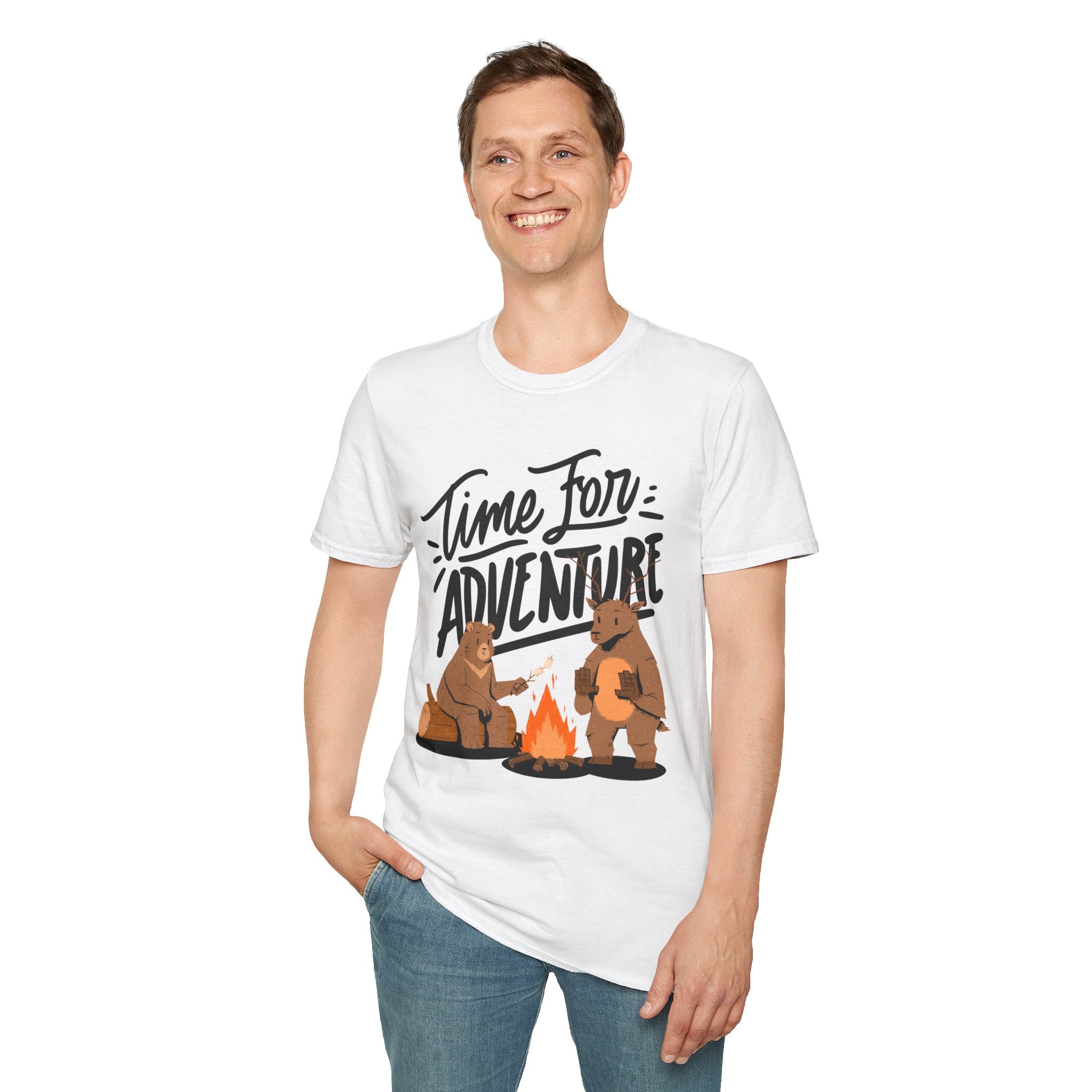 Adventure Bears Unisex Softstyle T-Shirt, Camping Shirt
