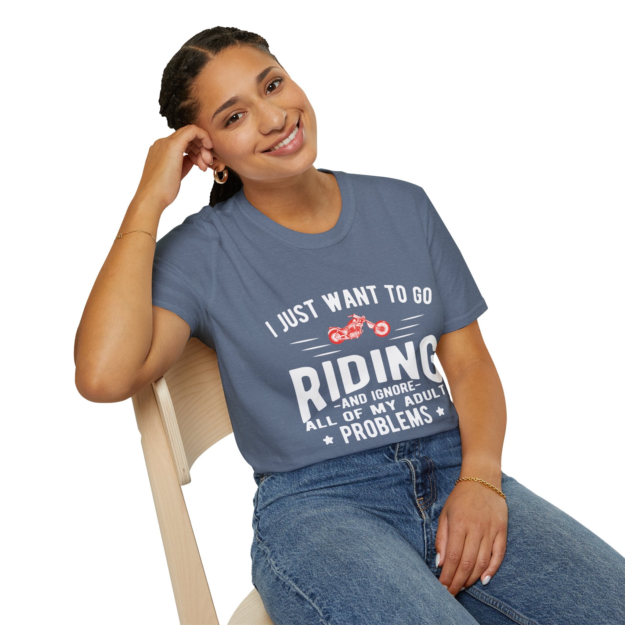 Funny Riding T-Shirt for Adults, Unisex Graphic Tee, Casual Wear, Gift for Riders, Adulting Humor Shirt