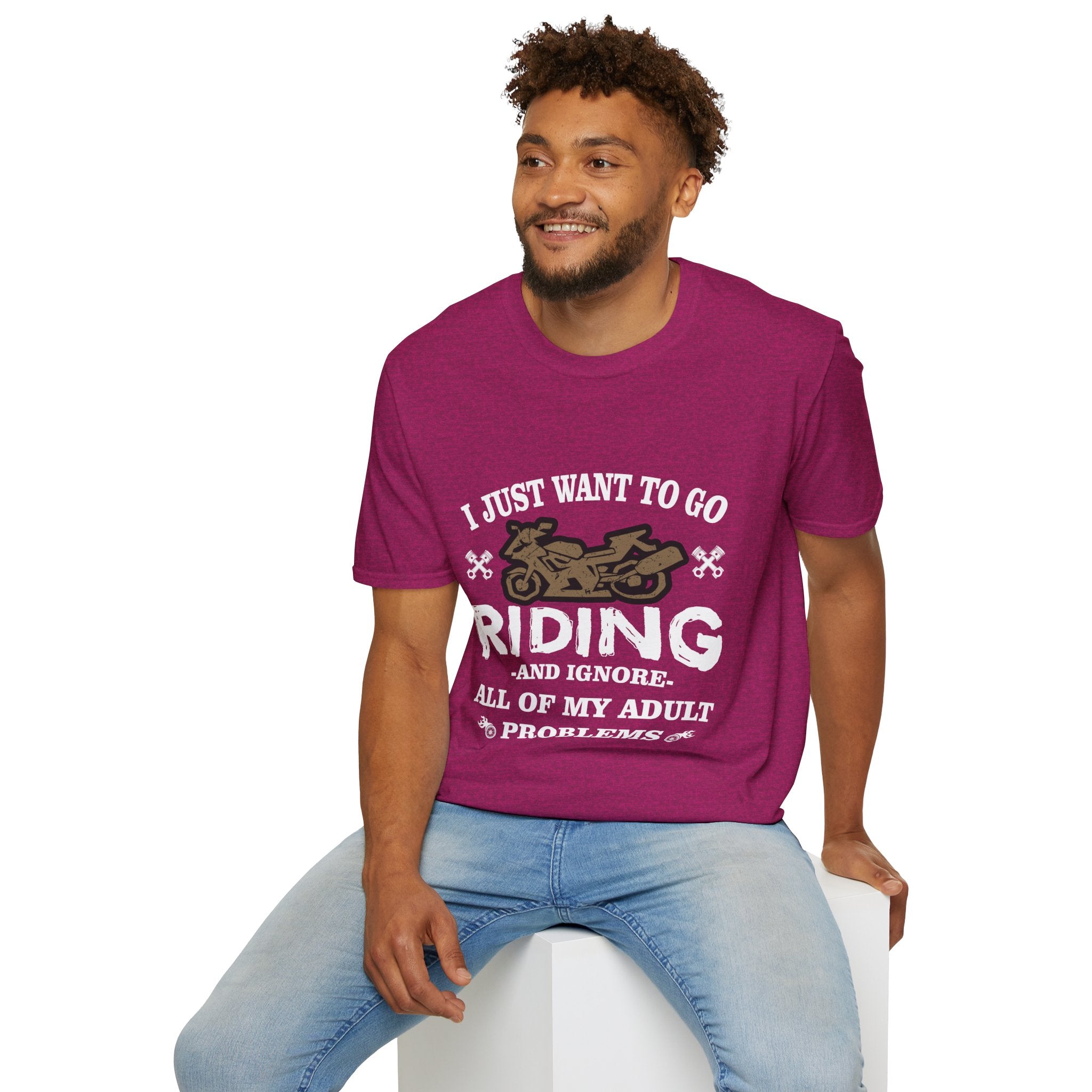 Unisex Riding T-Shirt - Perfect for Bikers, Adulting Humor, Birthdays, Gifts for Him, Summer Wear