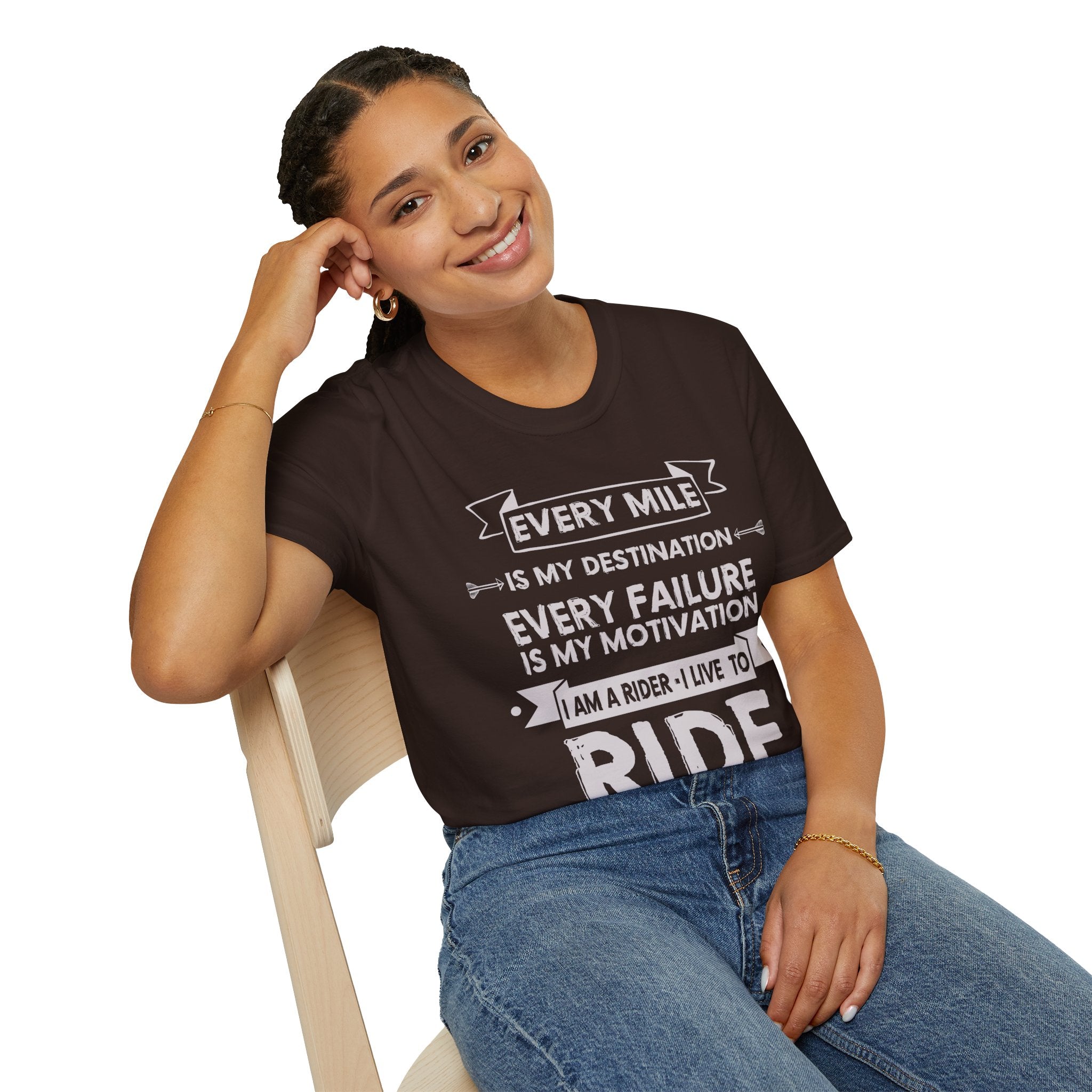 Inspirational Rider T-Shirt | Every Mile Is My Destination | Fitness Gift for Cyclists, Motivational Tee, Unisex Apparel