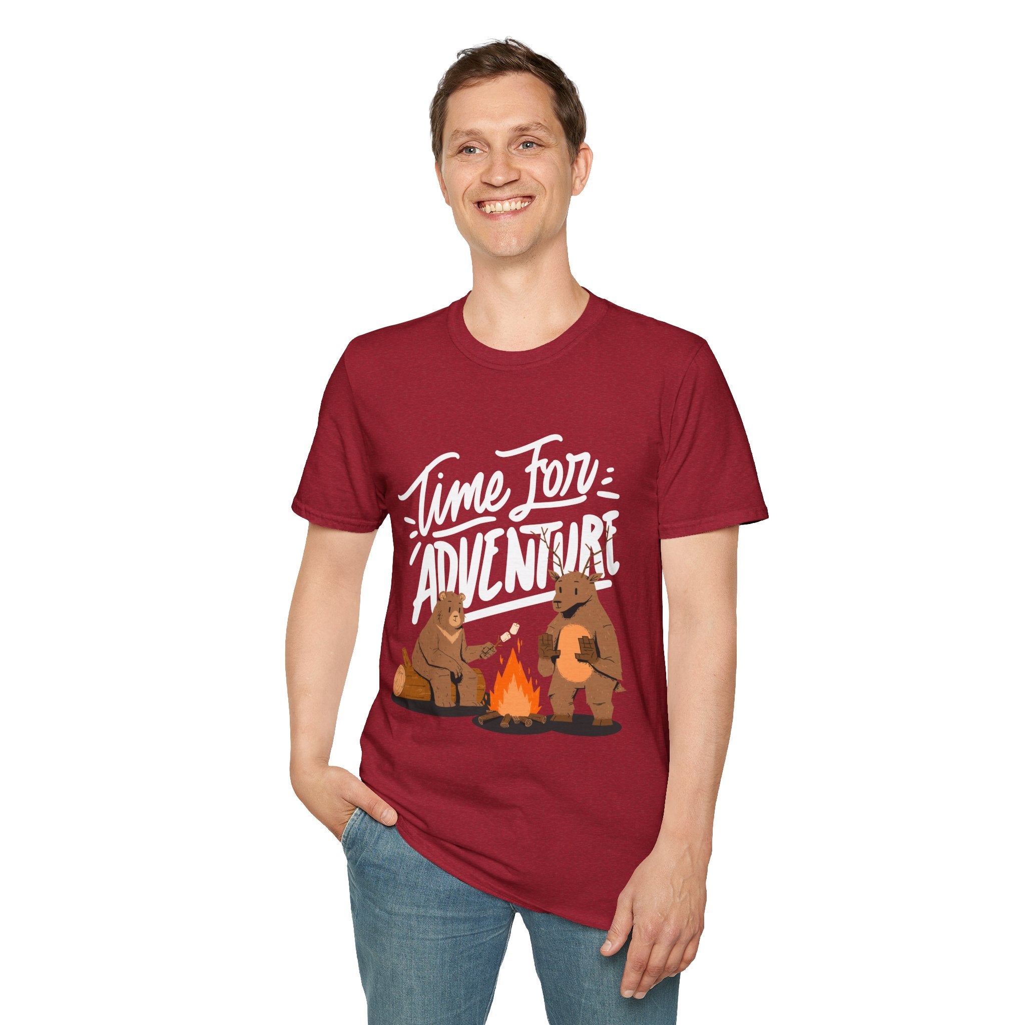 Adventure Bears Unisex Softstyle T-Shirt, Camping Shirt