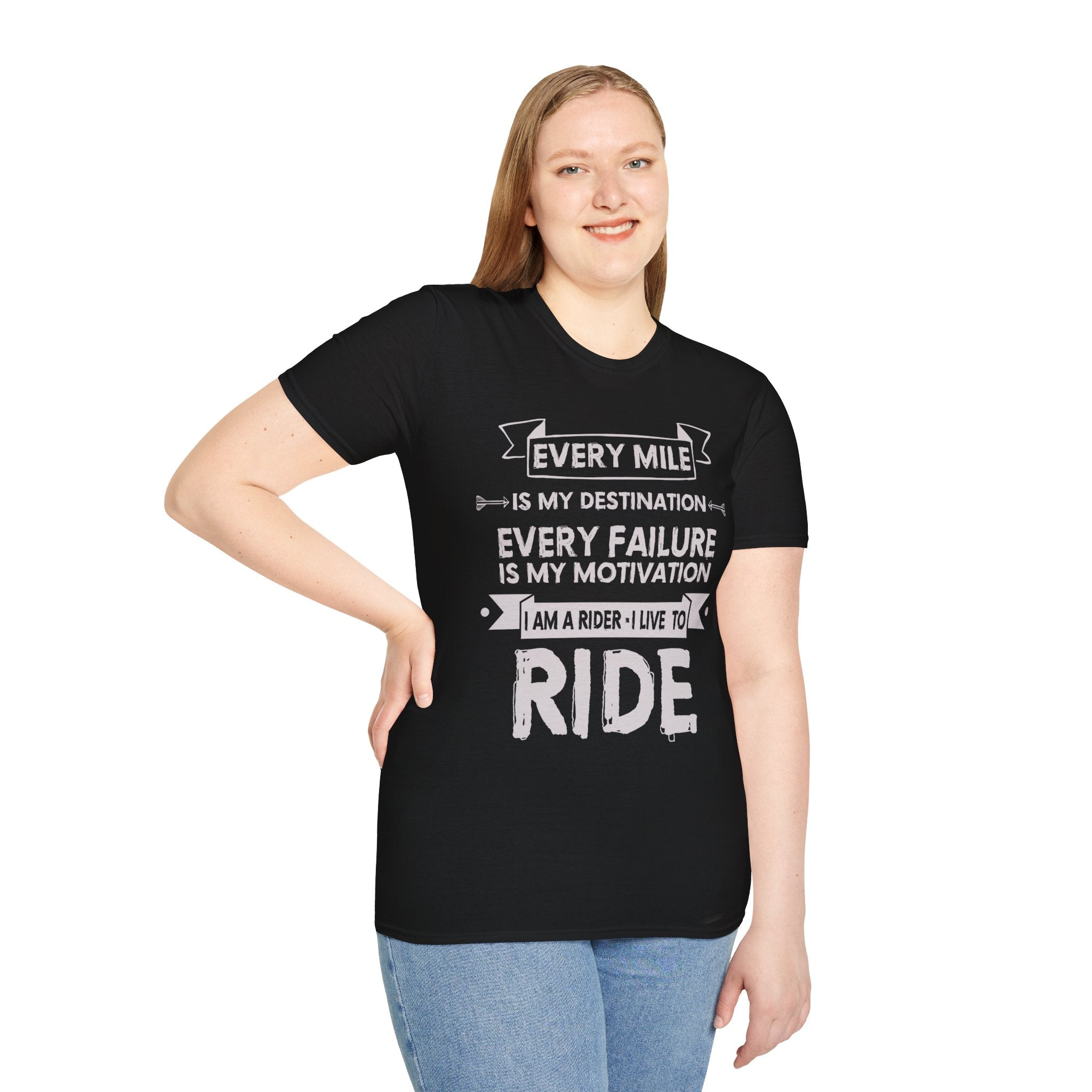 Inspirational Rider T-Shirt | Every Mile Is My Destination | Fitness Gift for Cyclists, Motivational Tee, Unisex Apparel