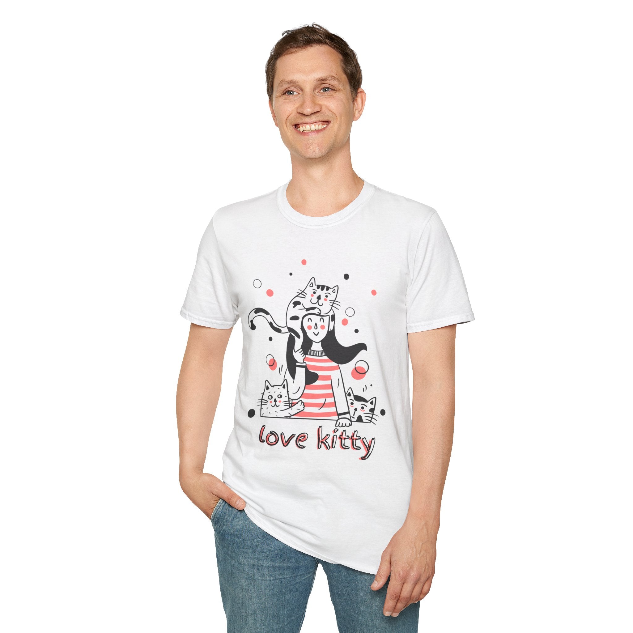 Cute Cat Lover T-Shirt, Love Kitty Graphic Tee