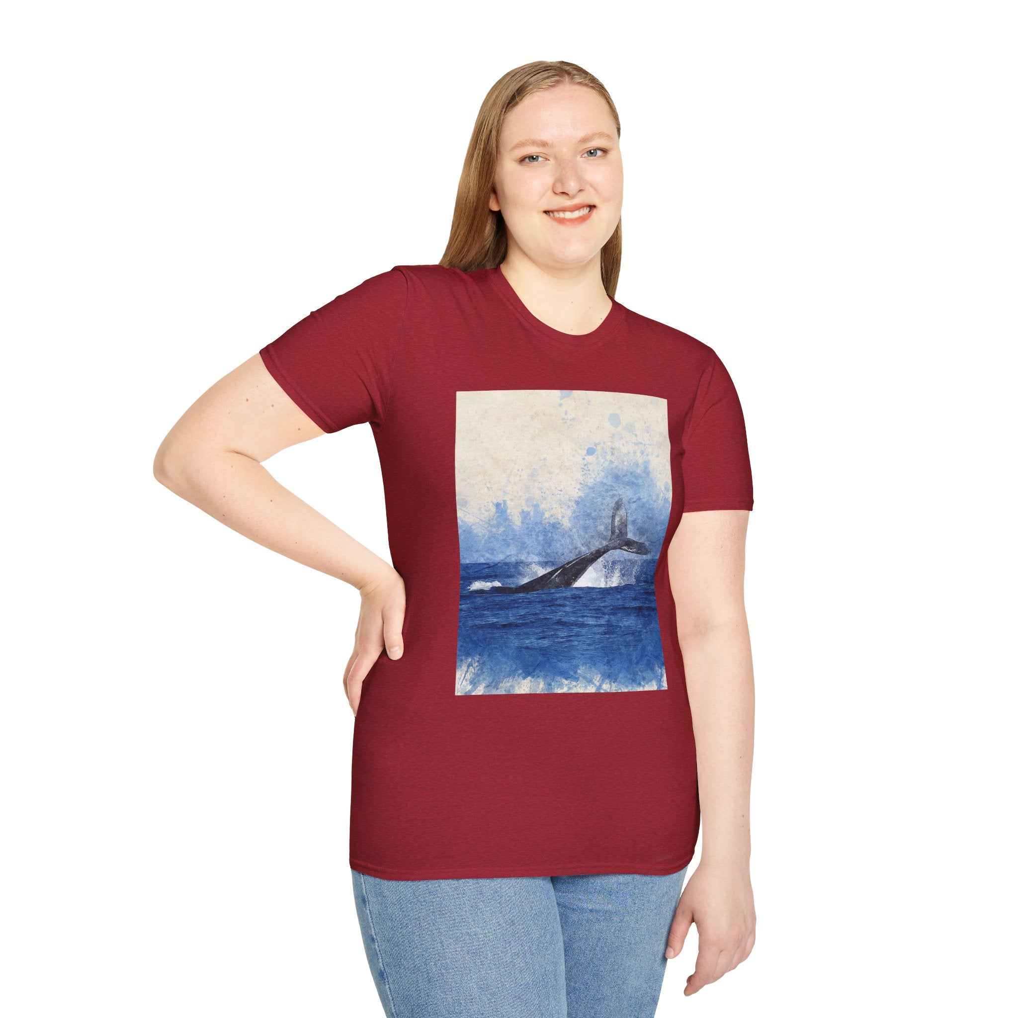Whale Watching Unisex Softstyle T-Shirt, Ocean Lover Gift, Nature Tee