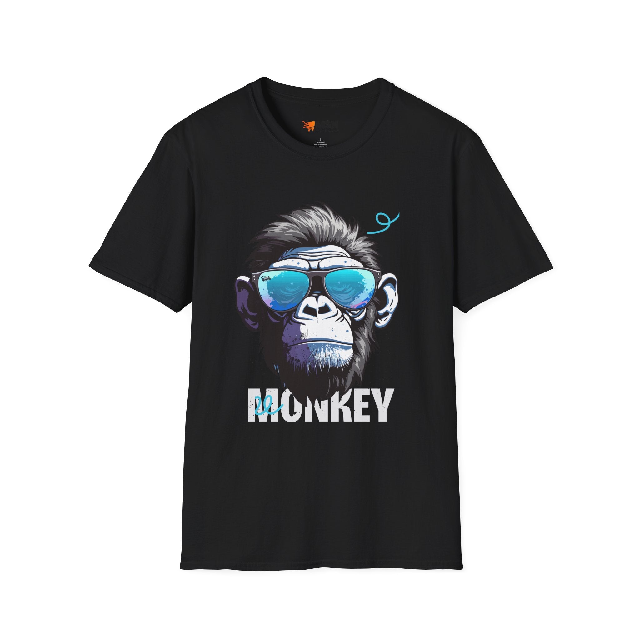 Cool Monkey Graphic Tee, Fun Unisex Softstyle T-Shirt, Animal Lover Gift
