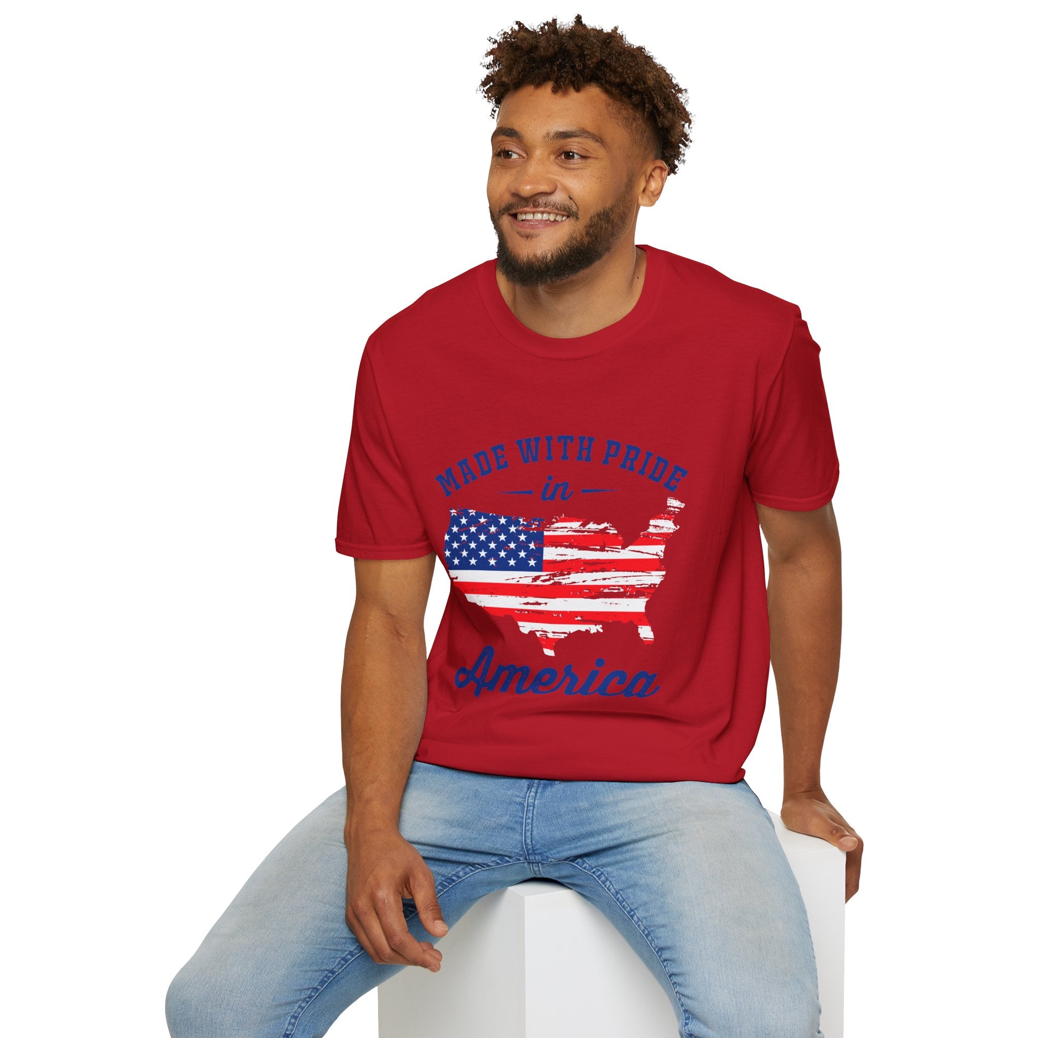 Pride USA Unisex T-Shirt, American Flag Graphic Tee, Independence Day Shirt, Gift for Patriots, Casual Everyday Wear