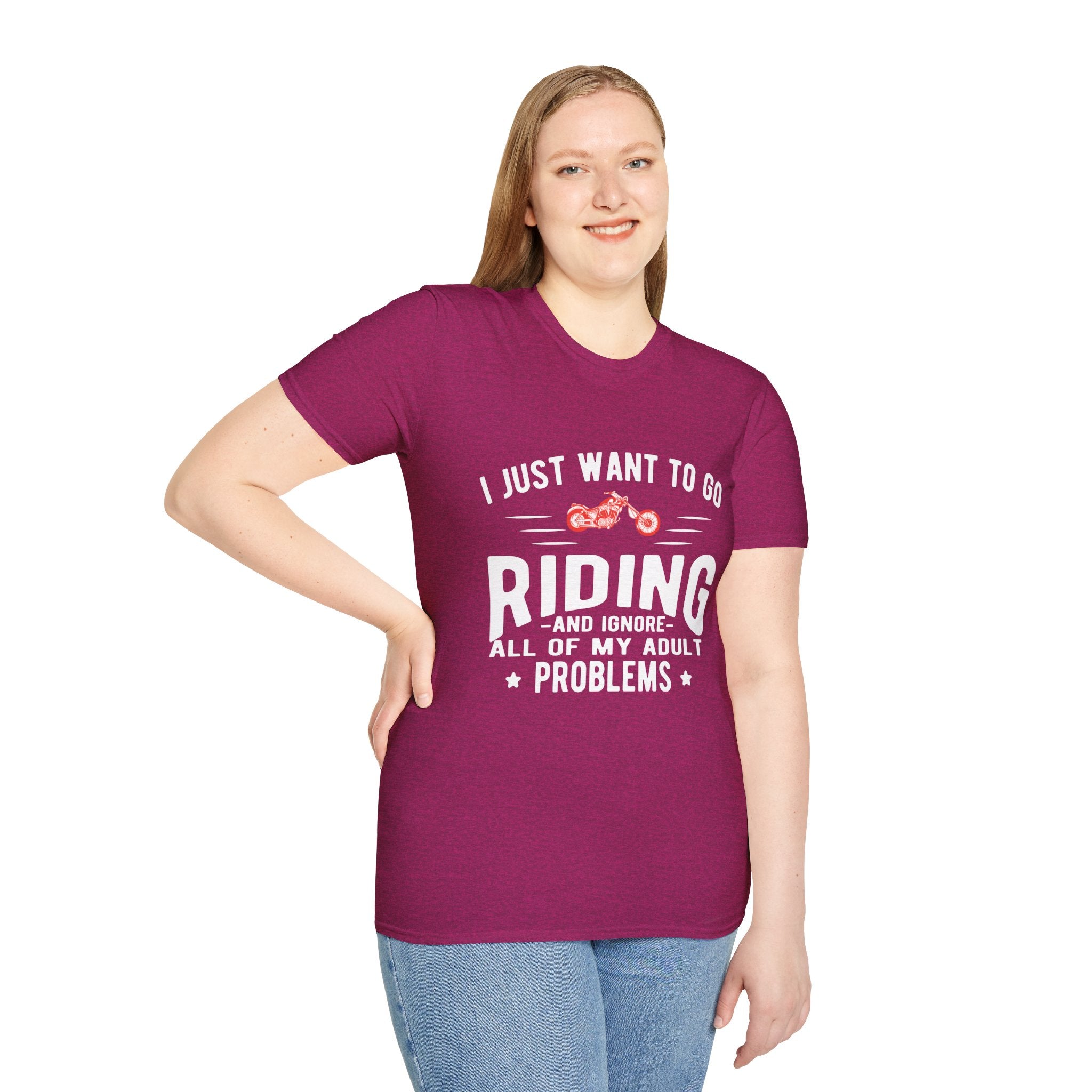 Funny Riding T-Shirt for Adults, Unisex Graphic Tee, Casual Wear, Gift for Riders, Adulting Humor Shirt