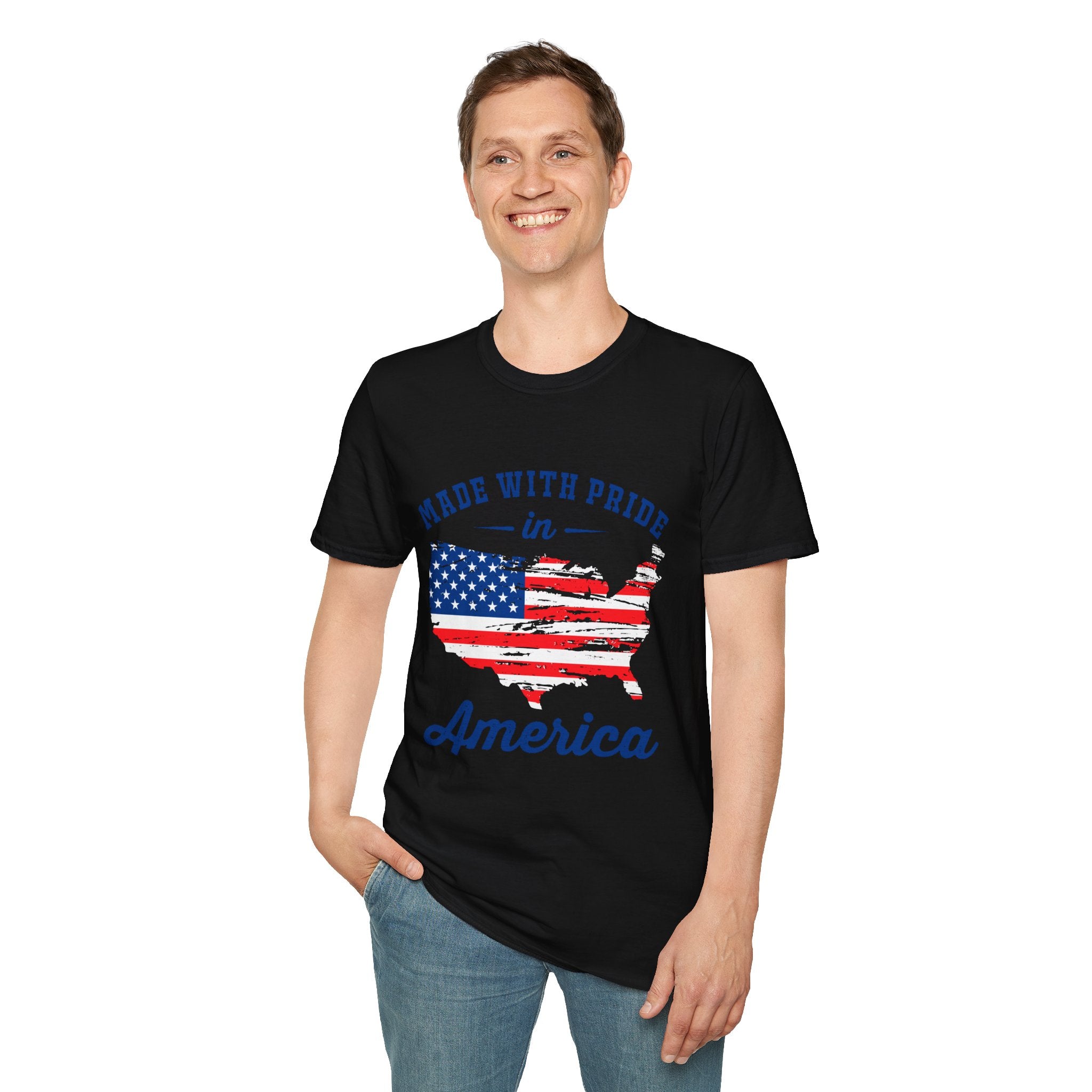 Pride USA Unisex T-Shirt, American Flag Graphic Tee, Independence Day Shirt, Gift for Patriots, Casual Everyday Wear
