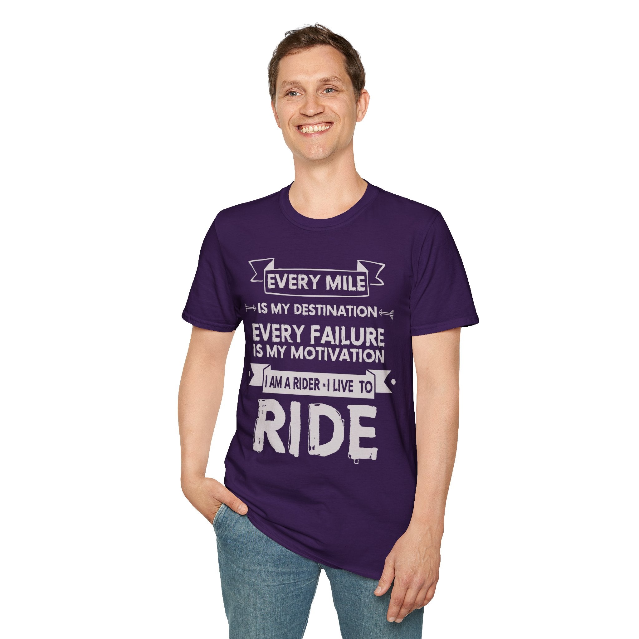 Inspirational Rider T-Shirt | Every Mile Is My Destination | Fitness Gift for Cyclists, Motivational Tee, Unisex Apparel
