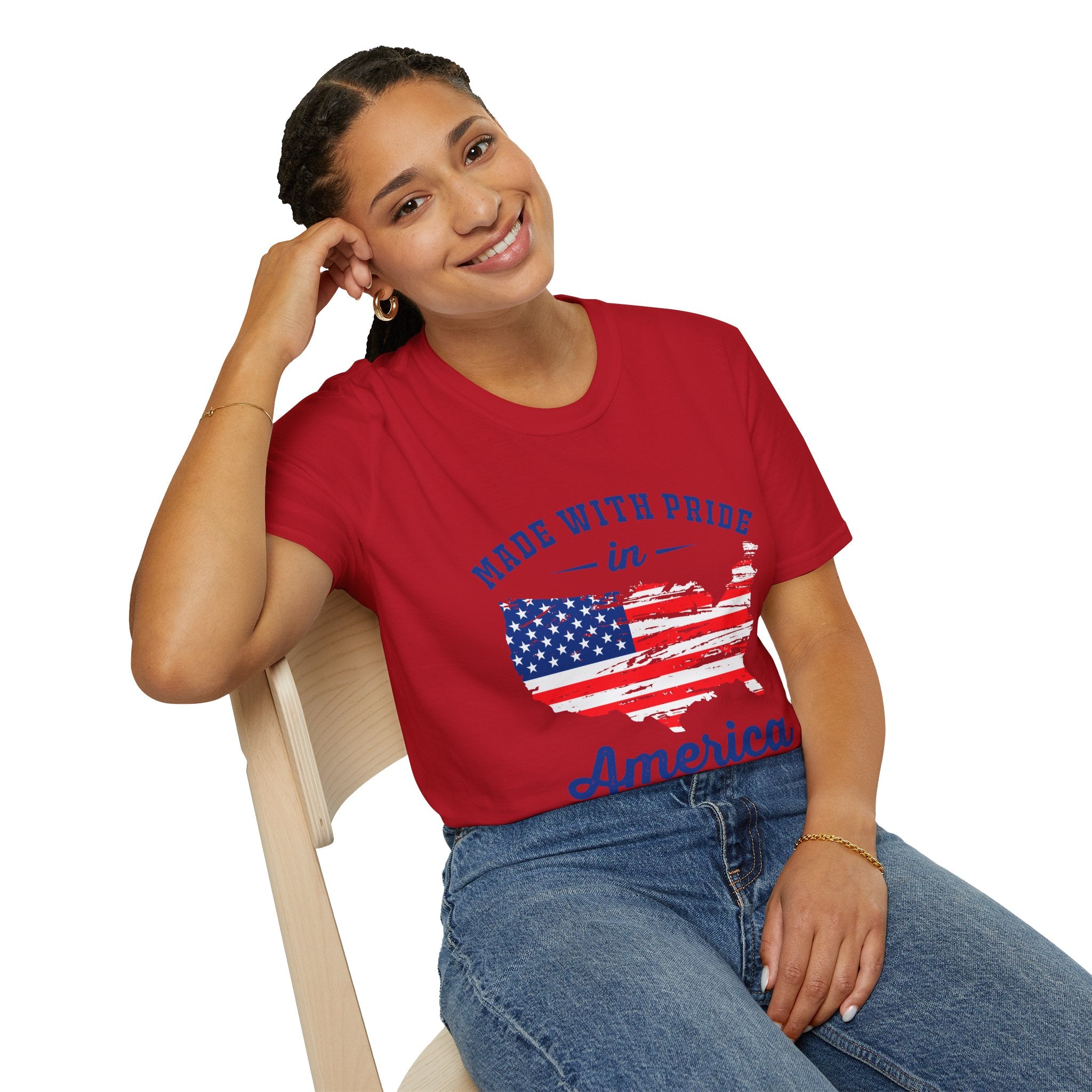 Pride USA Unisex T-Shirt, American Flag Graphic Tee, Independence Day Shirt, Gift for Patriots, Casual Everyday Wear