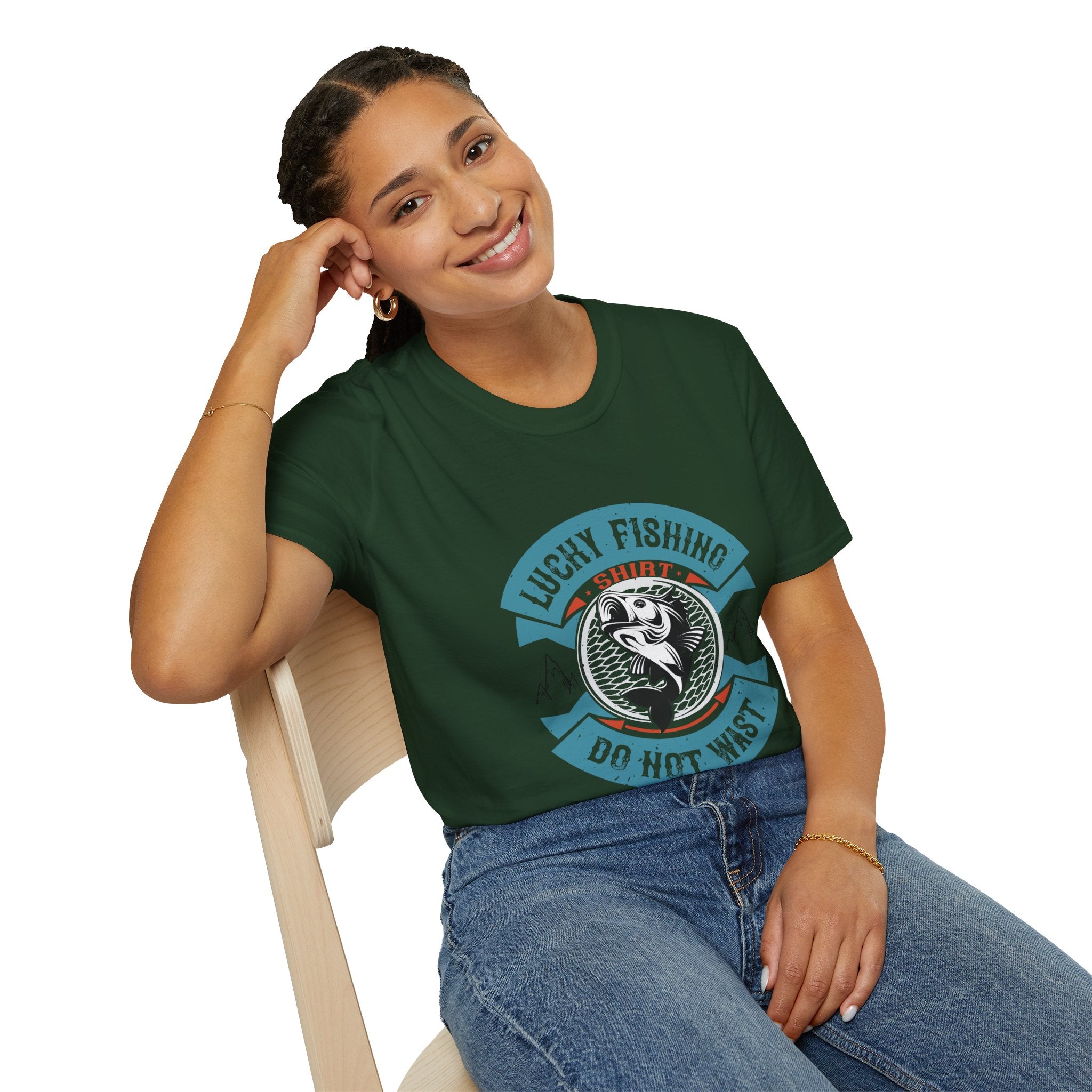Lucky Fishing Graphic Tee, Unisex Fishing T-Shirt