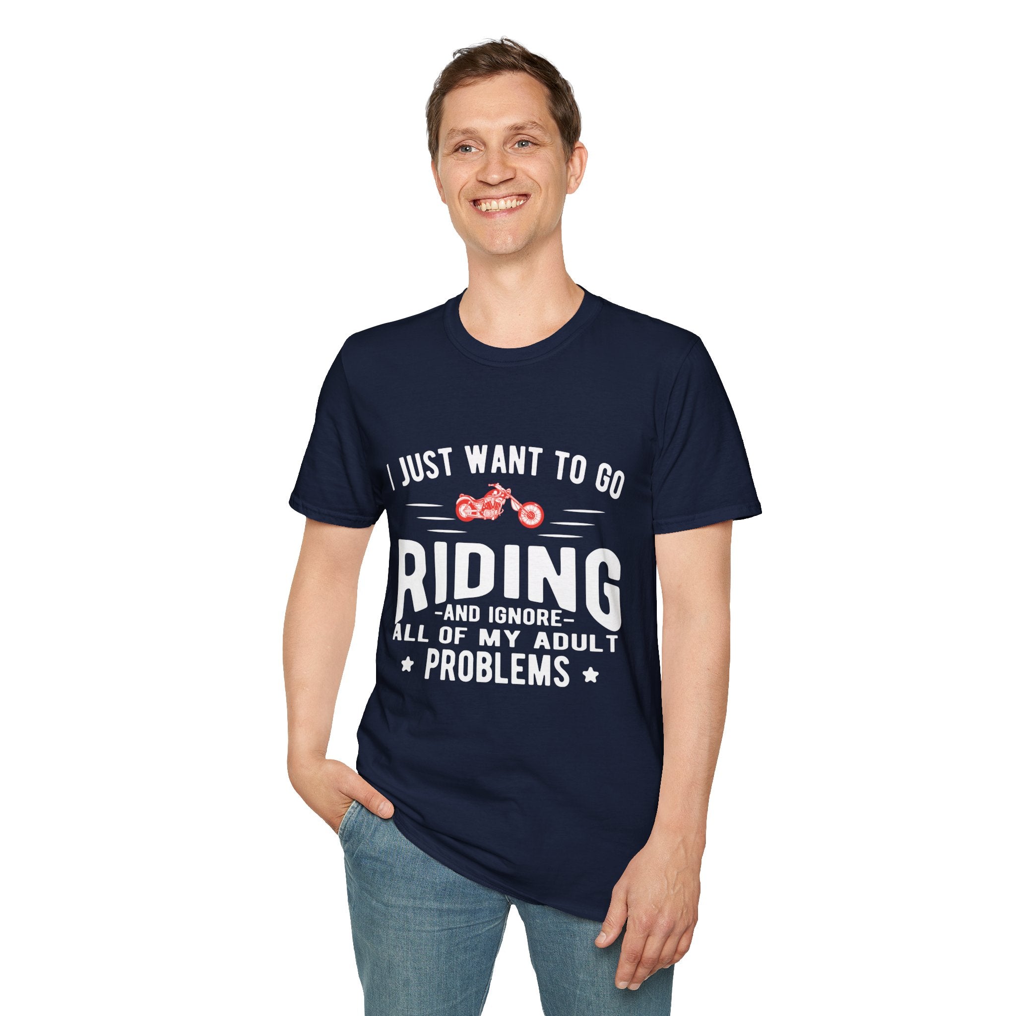 Funny Riding T-Shirt for Adults, Unisex Graphic Tee, Casual Wear, Gift for Riders, Adulting Humor Shirt