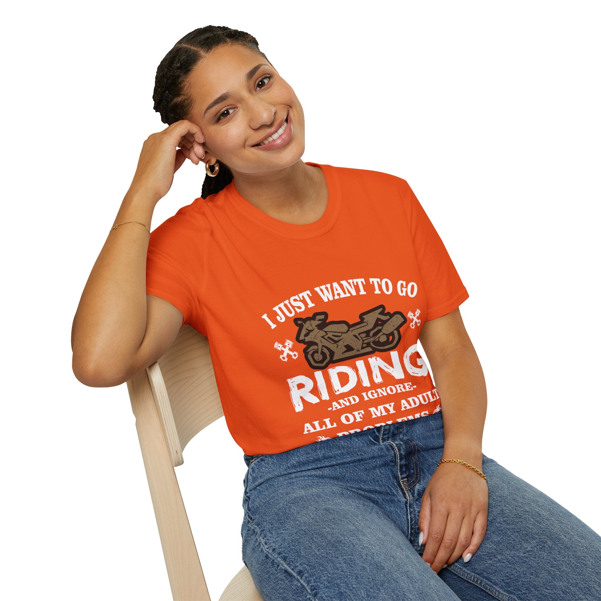 Unisex Riding T-Shirt - Perfect for Bikers, Adulting Humor, Birthdays, Gifts for Him, Summer Wear