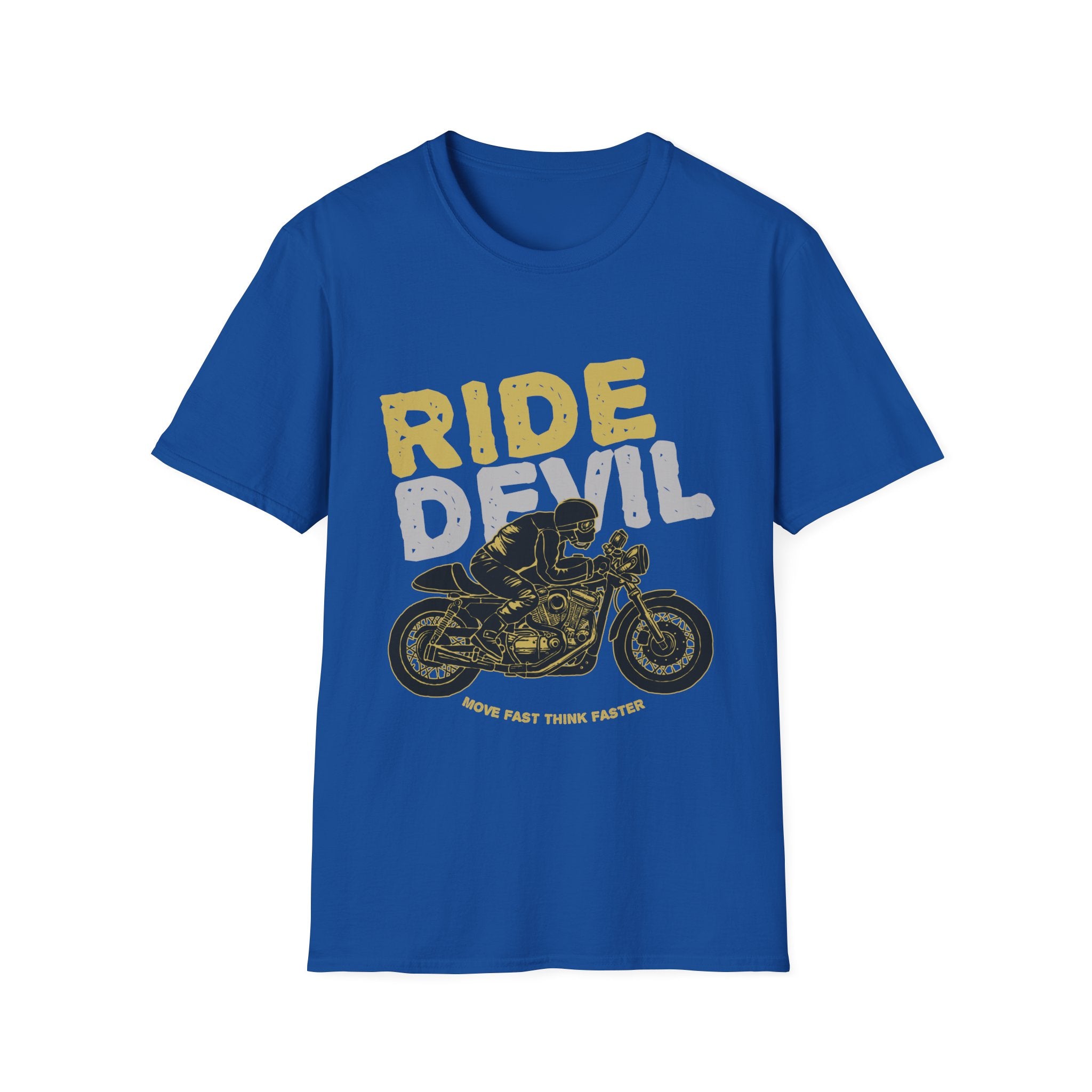 Unisex Softstyle T-Shirt with 'Ride Devil' Graphic - Perfect for Bikers, Gift for Motorcycle Lovers, Casual Wear, Event Merchandise, [...]