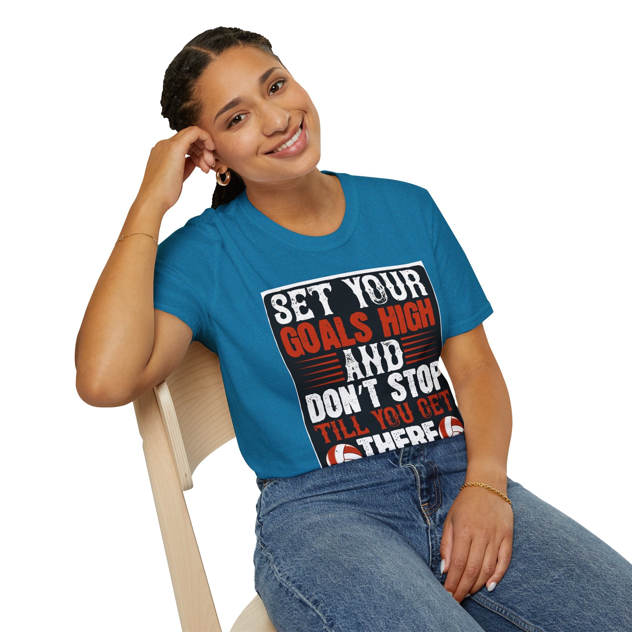Motivational Unisex T-Shirt - "Set Your Goals High" - Inspirational Workout Tee