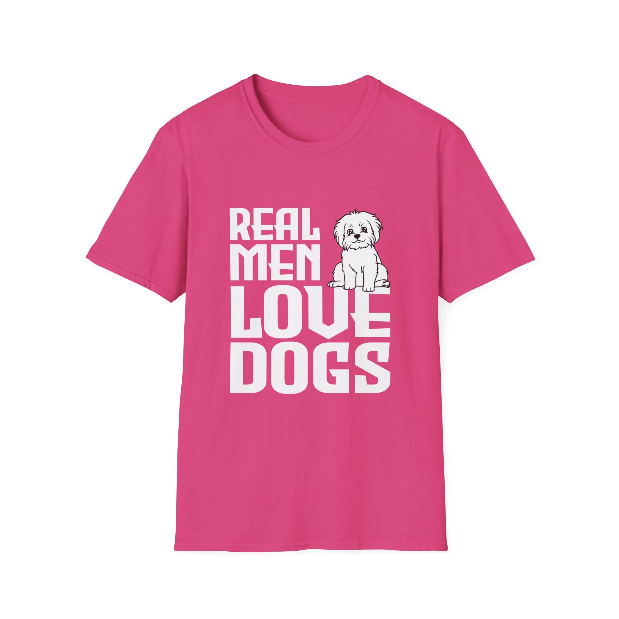 Unisex Dog Lover T-Shirt, Real Men Love Dogs Tee, Pet Owner Apparel, Gift for Dog Dads, Perfect for Birthdays