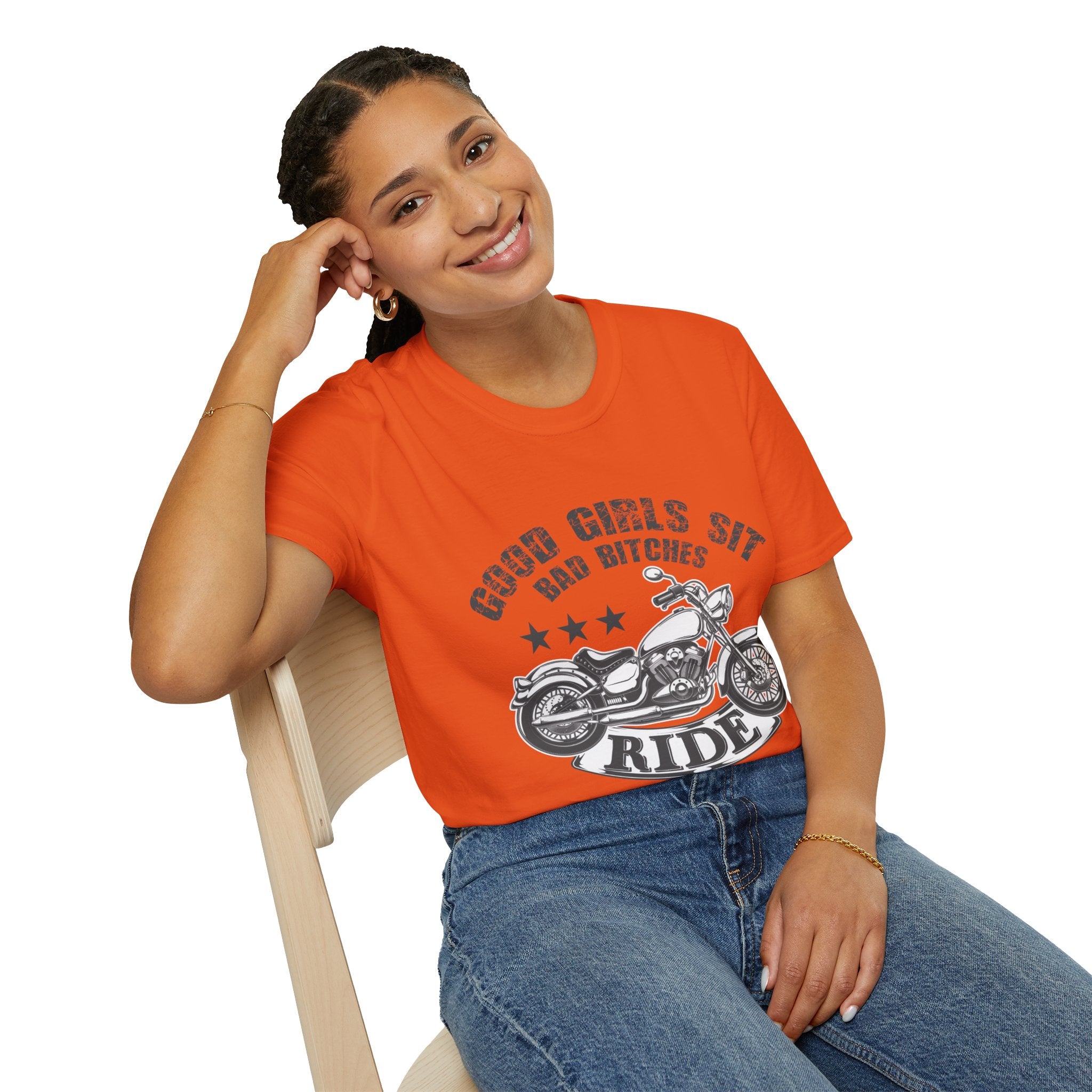 Good Girls Sit Bad Bitches Ride Unisex T-Shirt, Biker Tee, Gift for Motorcycle Lovers, Casual Wear, Birthday Gift