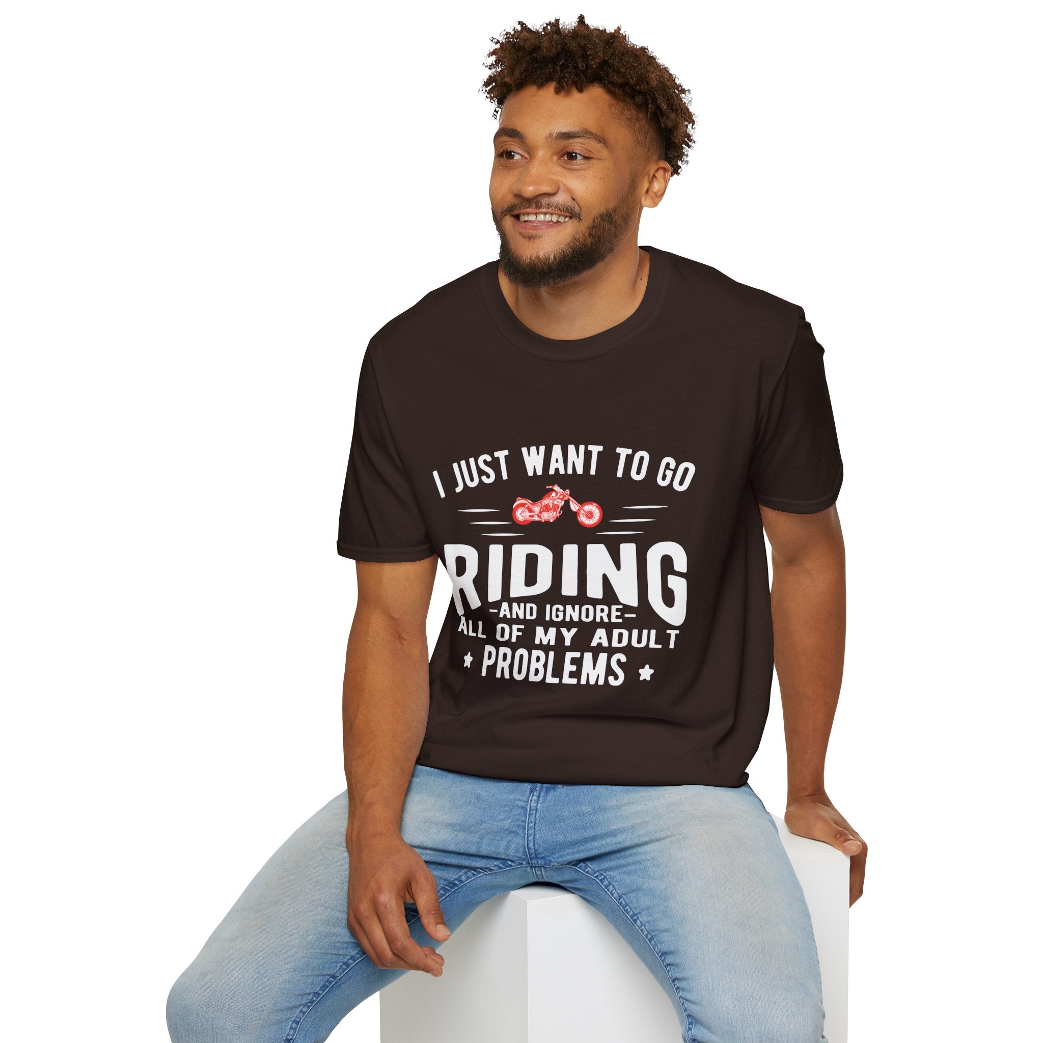Funny Riding T-Shirt for Adults, Unisex Graphic Tee, Casual Wear, Gift for Riders, Adulting Humor Shirt