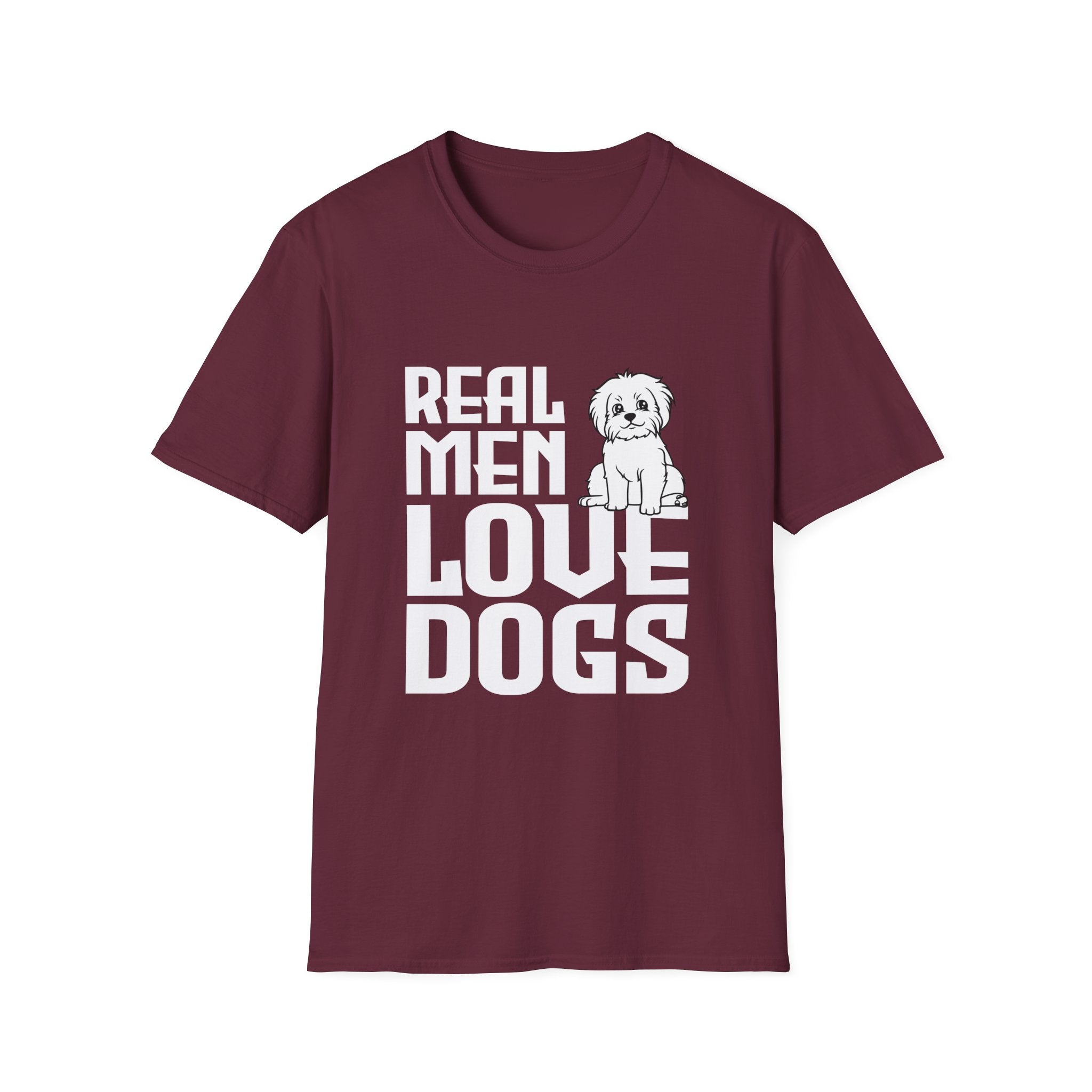 Unisex Dog Lover T-Shirt, Real Men Love Dogs Tee, Pet Owner Apparel, Gift for Dog Dads, Perfect for Birthdays