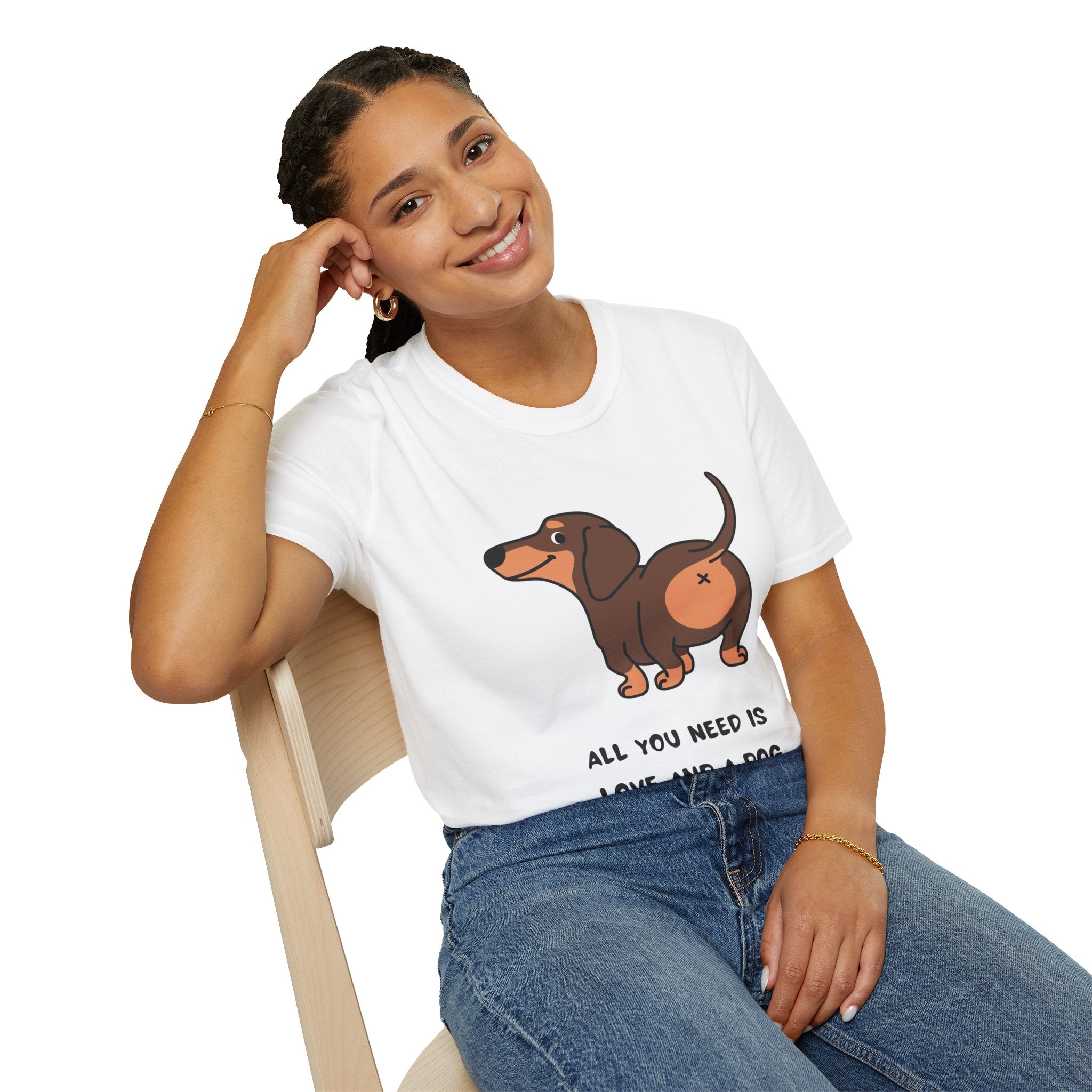 All You Need Is Love and a Dog T-Shirt - Cute Pet Lover Tee