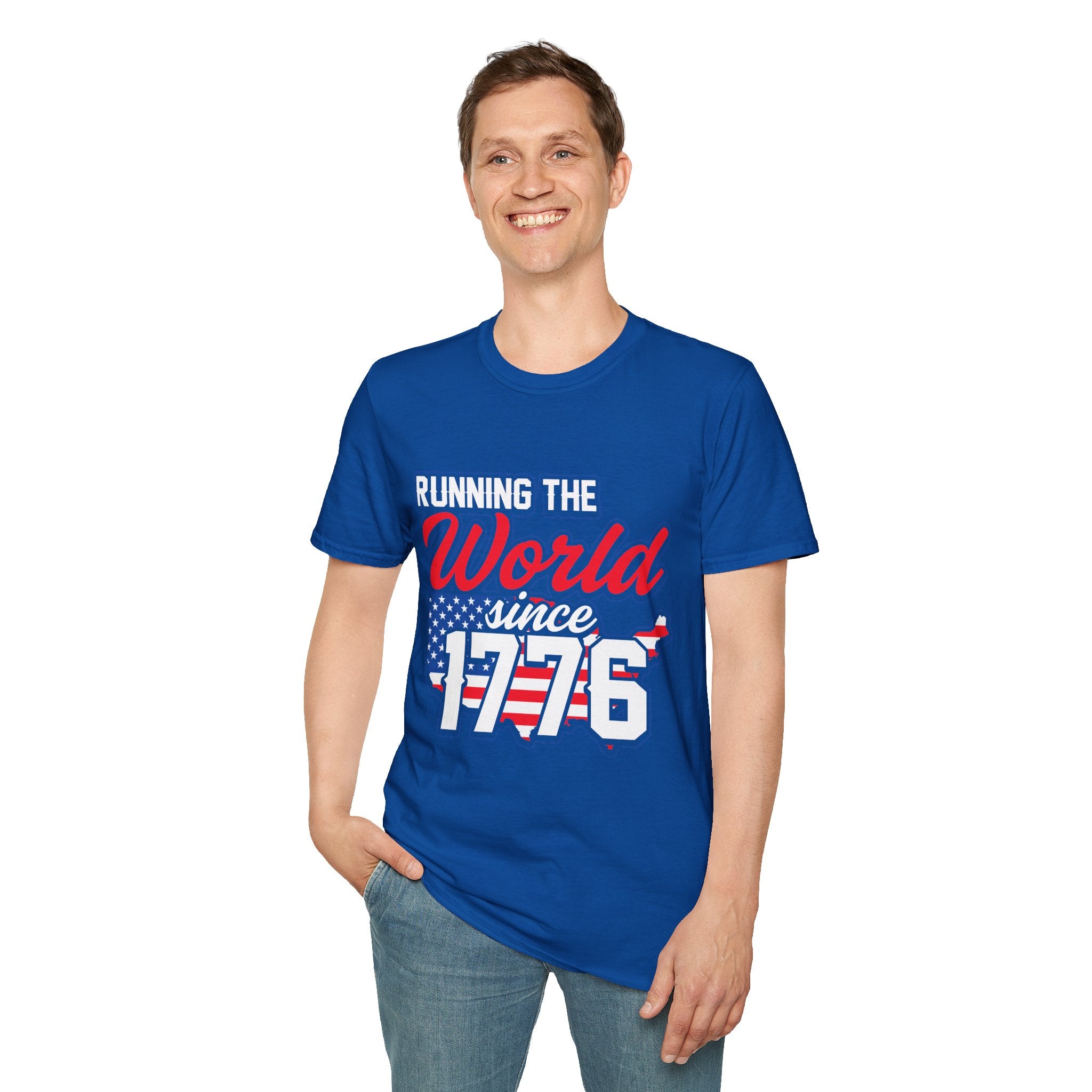 Patriotic Running T-Shirt: Celebrate Freedom, 4th of July, Sports Events, Unisex Tee, Gift for Fitness Lovers, Casual Wear