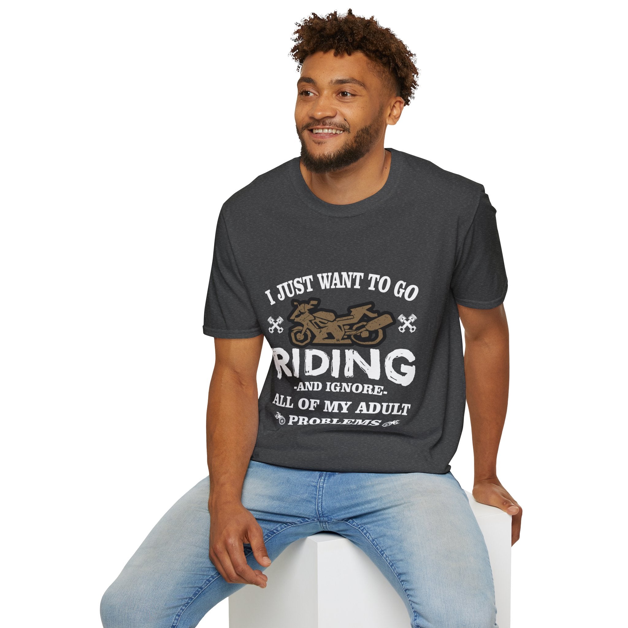 Unisex Riding T-Shirt - Perfect for Bikers, Adulting Humor, Birthdays, Gifts for Him, Summer Wear