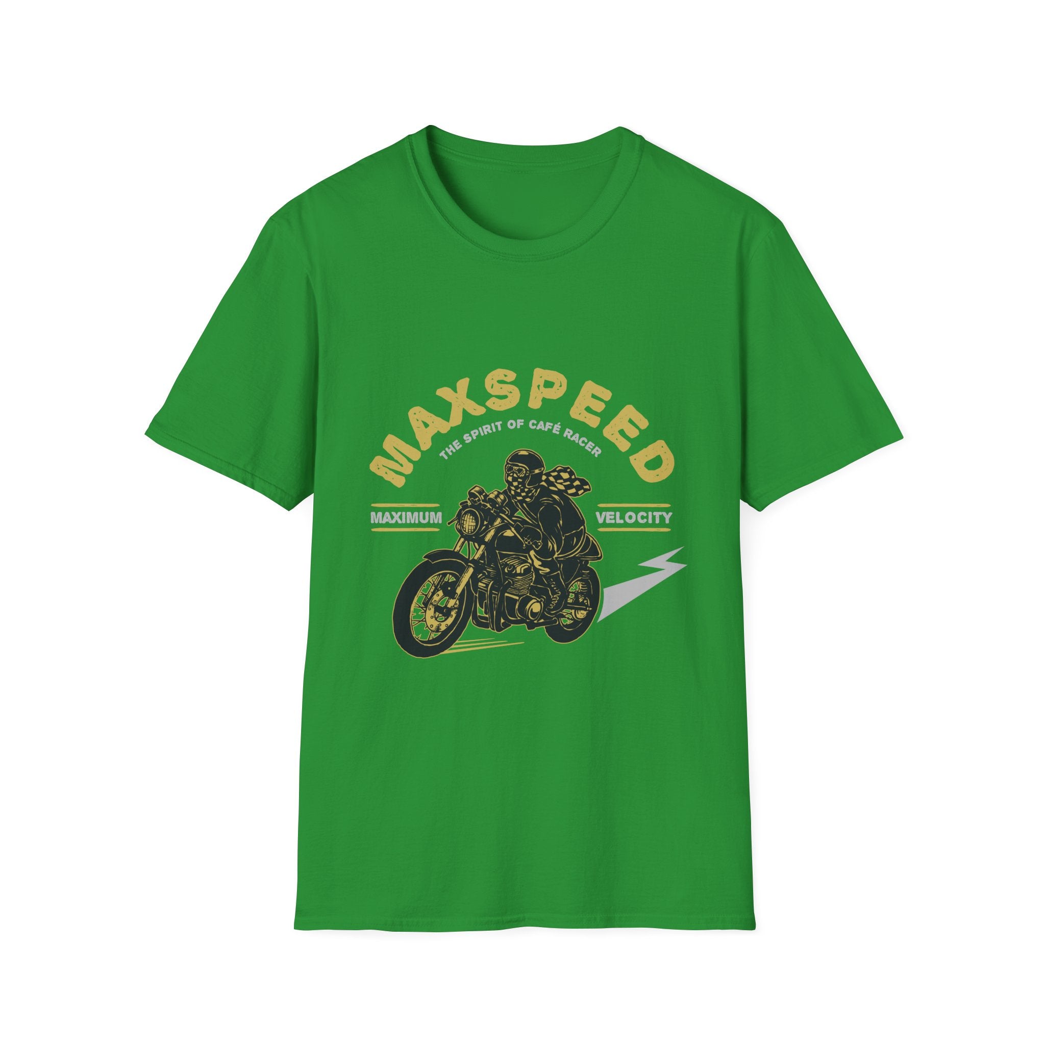 Maxspeed Motorcycle Unisex Softstyle T-Shirt, Biker Tee, Gift for Him, Casual Wear, Custom Graphic Shirt, Motorcycle Enthusiast Apparel