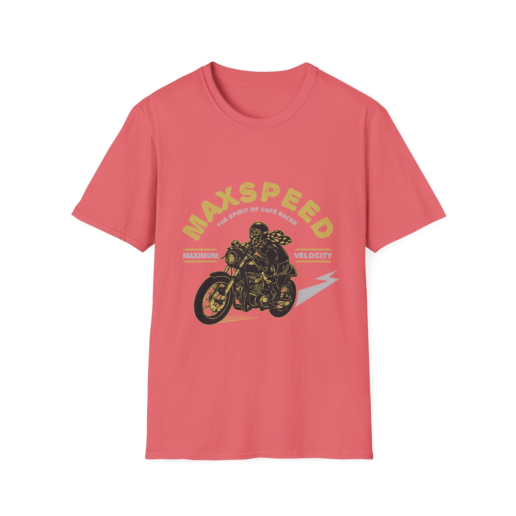 Maxspeed Motorcycle Unisex Softstyle T-Shirt, Biker Tee, Gift for Him, Casual Wear, Custom Graphic Shirt, Motorcycle Enthusiast Apparel
