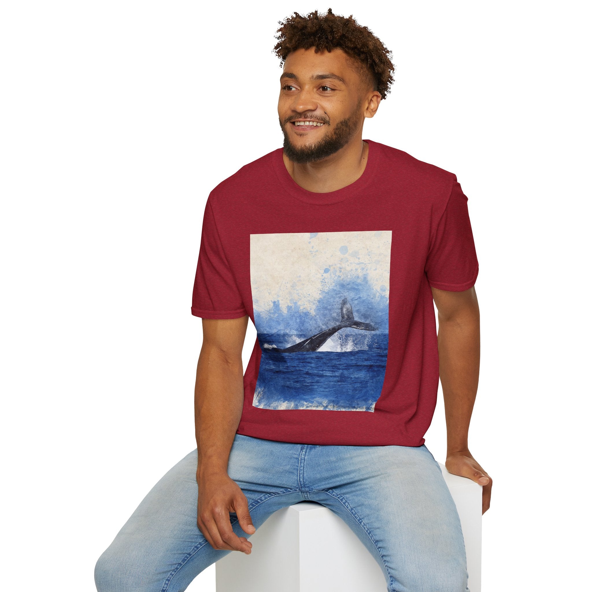 Whale Watching Unisex Softstyle T-Shirt, Ocean Lover Gift, Nature Tee