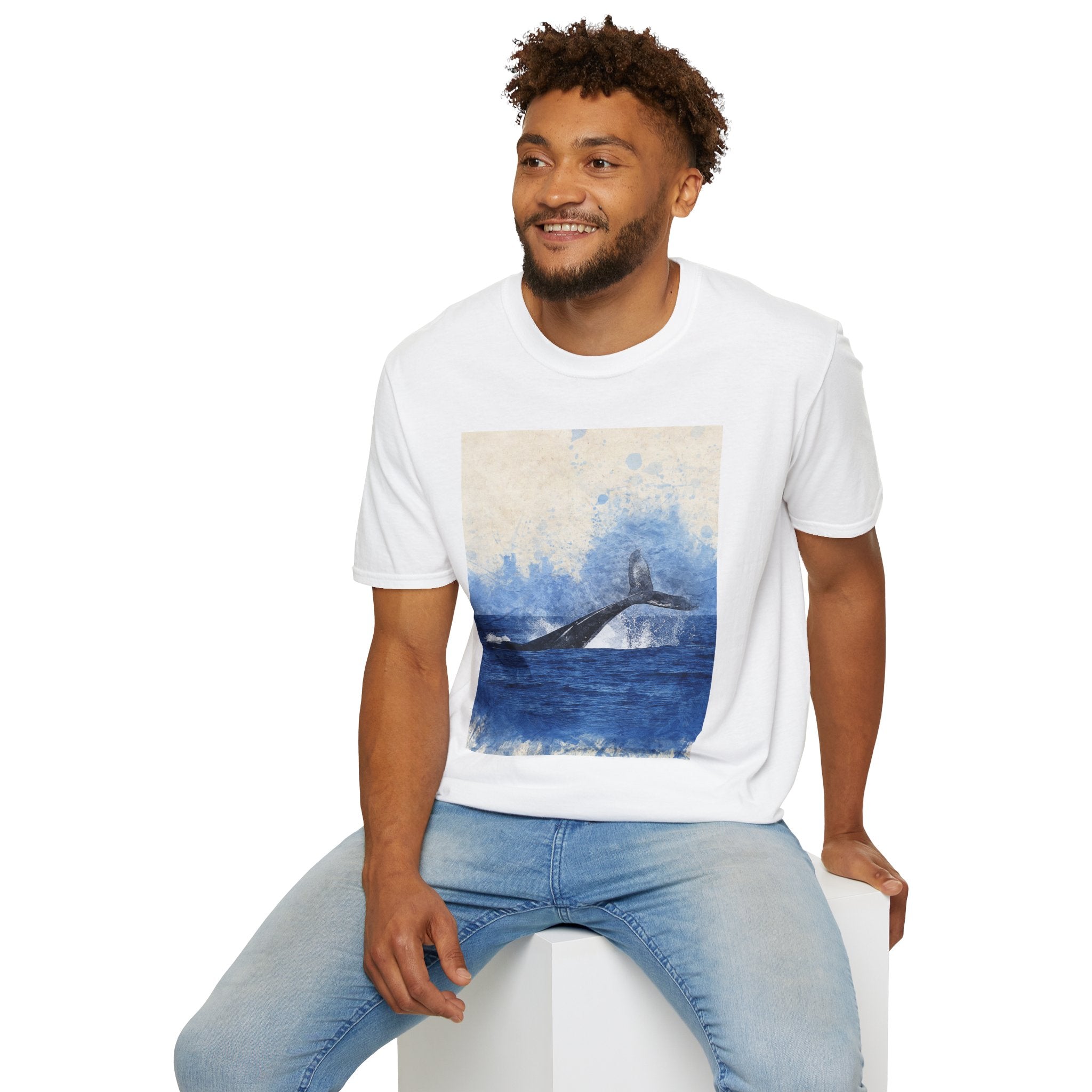 Whale Watching Unisex Softstyle T-Shirt, Ocean Lover Gift, Nature Tee
