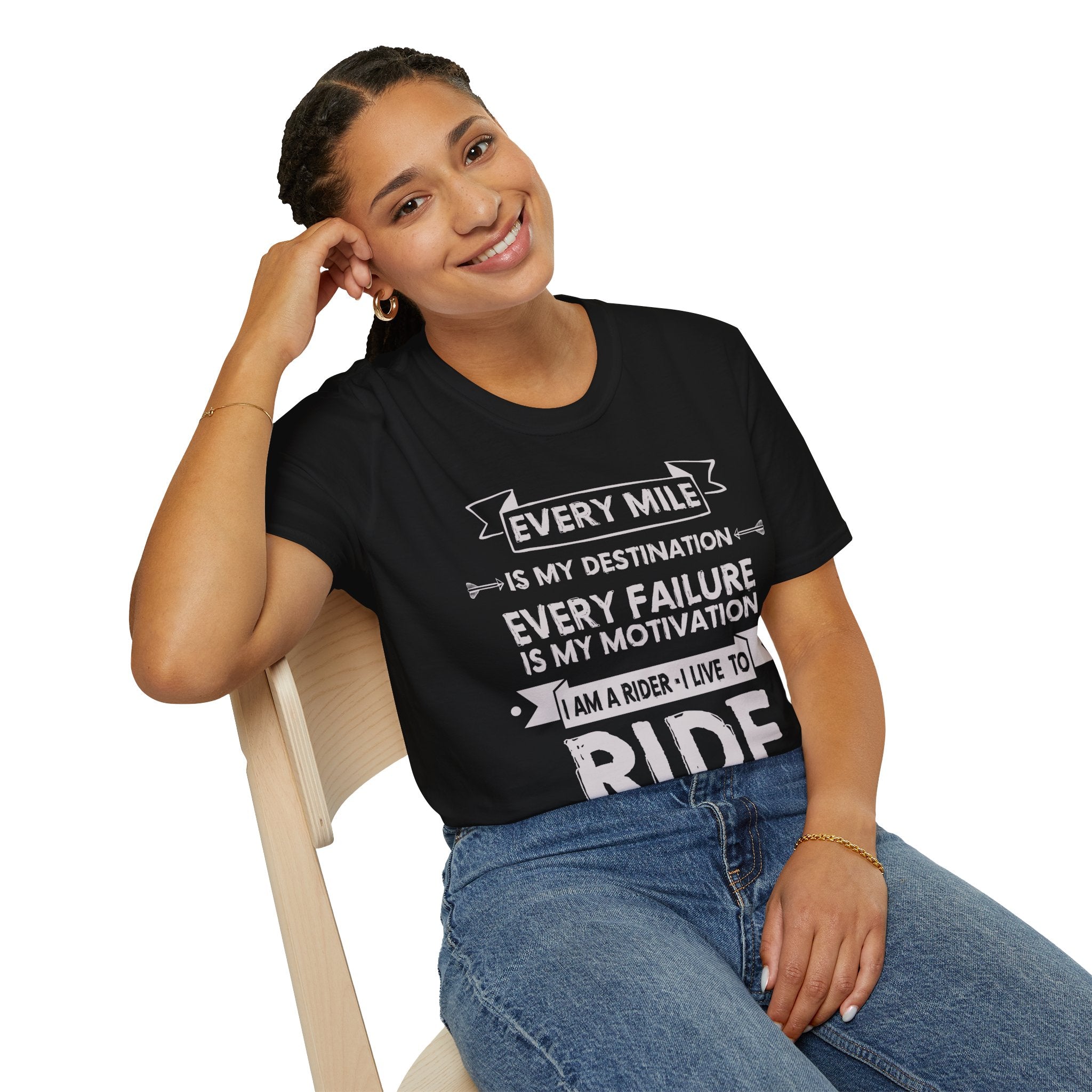 Inspirational Rider T-Shirt | Every Mile Is My Destination | Fitness Gift for Cyclists, Motivational Tee, Unisex Apparel