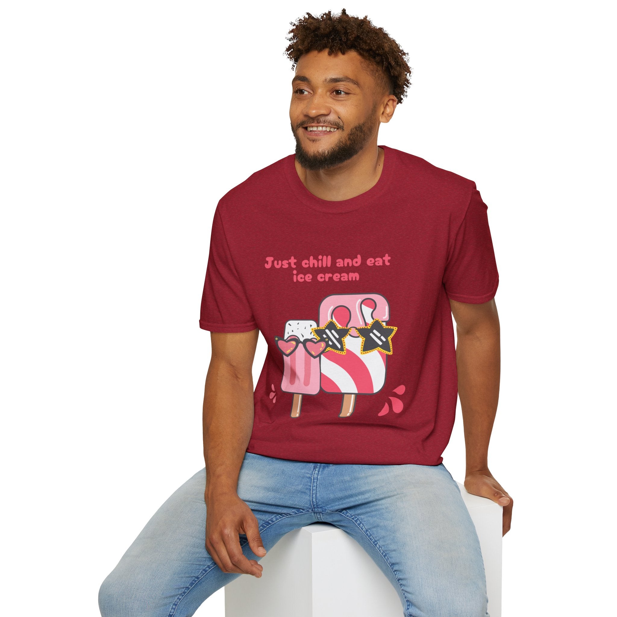 Summer Chill Ice Cream T-Shirt, Unisex Softstyle Tee, Cute Graphic Shirt