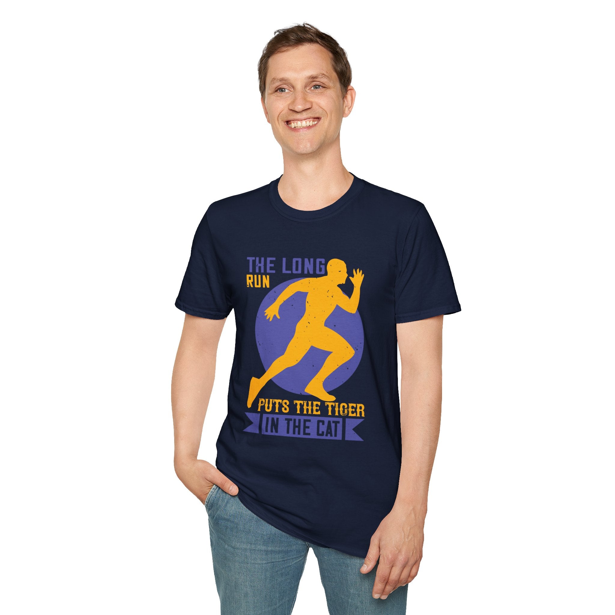Run Tiger Unisex Softstyle T-Shirt, Motivational Tee, Fitness Apparel