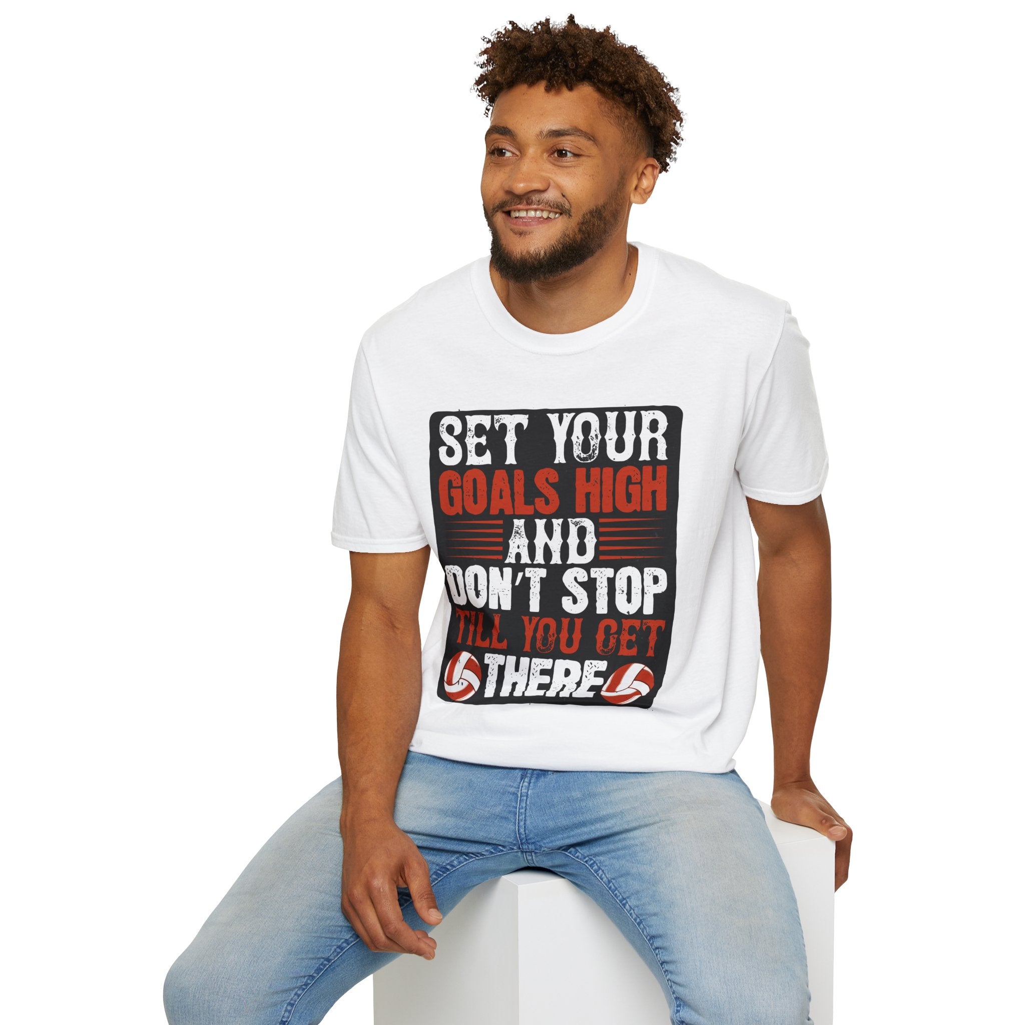 Motivational Unisex T-Shirt - "Set Your Goals High" - Inspirational Workout Tee