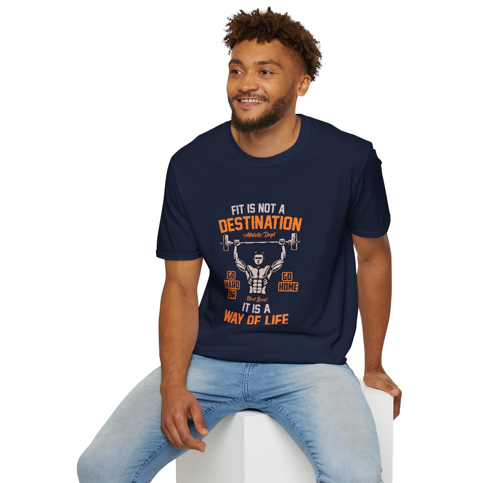 Fit Is Not a Destination Unisex Softstyle T-Shirt, Fitness Apparel, Motivational Tee, Gym Shirt, Gift for Fitness Lovers, Workout Top