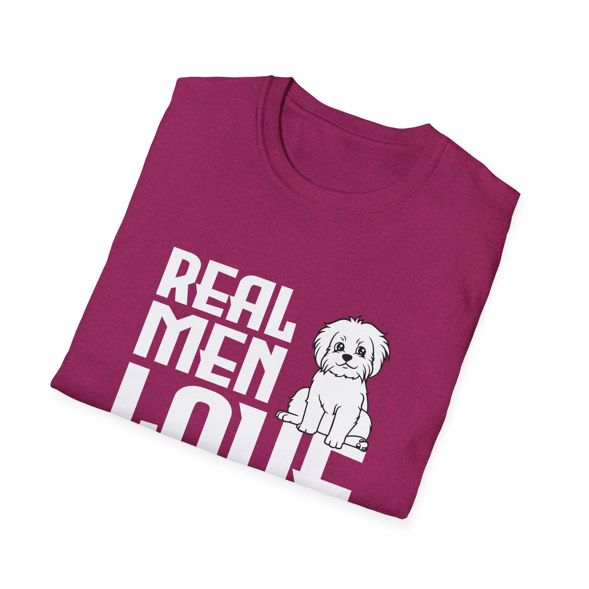 Unisex Dog Lover T-Shirt, Real Men Love Dogs Tee, Pet Owner Apparel, Gift for Dog Dads, Perfect for Birthdays
