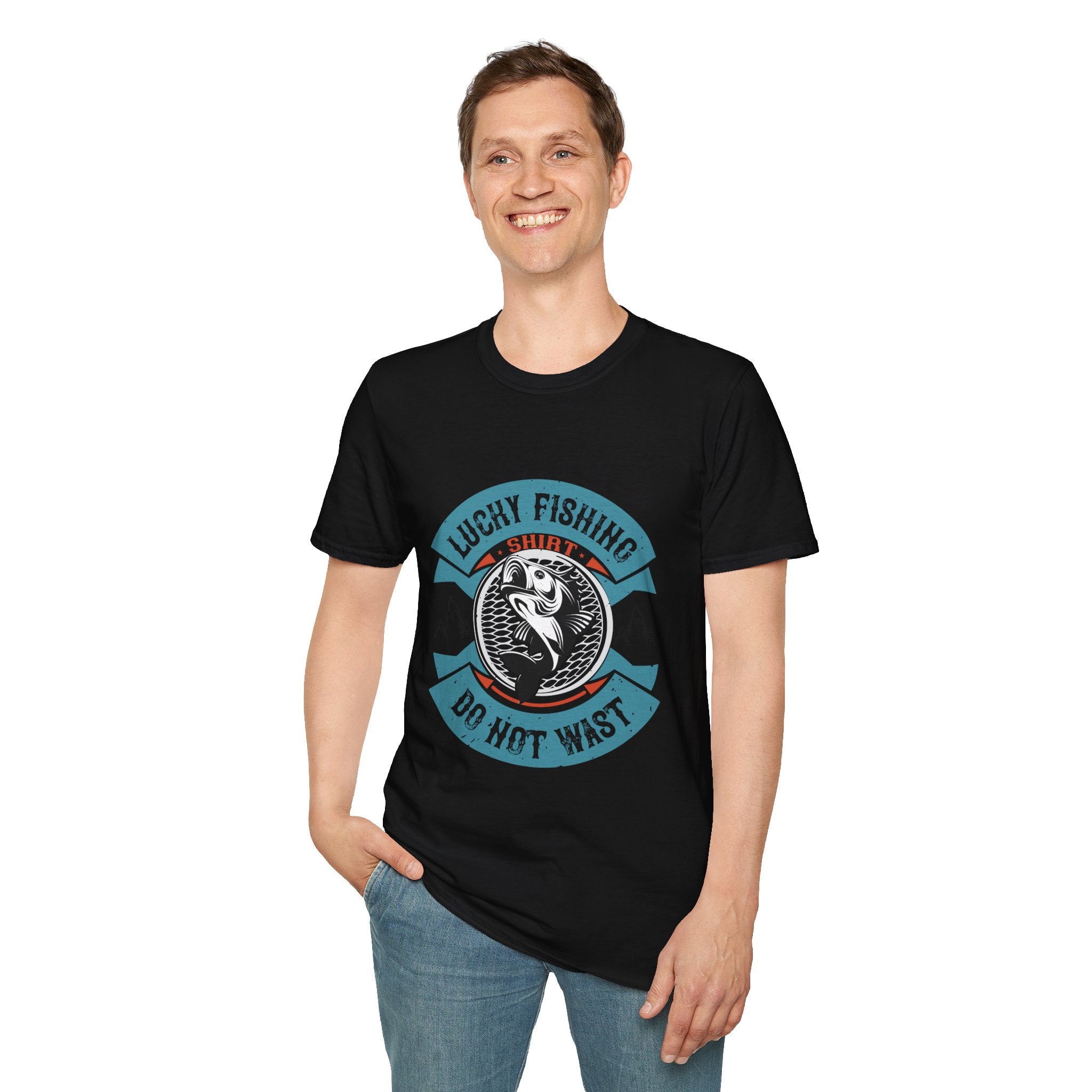 Lucky Fishing Graphic Tee, Unisex Fishing T-Shirt