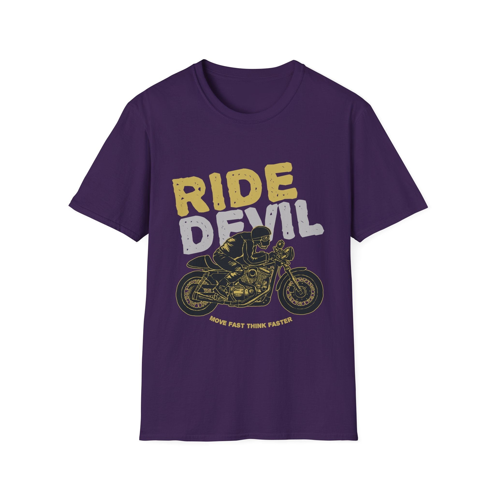 Unisex Softstyle T-Shirt with 'Ride Devil' Graphic - Perfect for Bikers, Gift for Motorcycle Lovers, Casual Wear, Event Merchandise, [...]